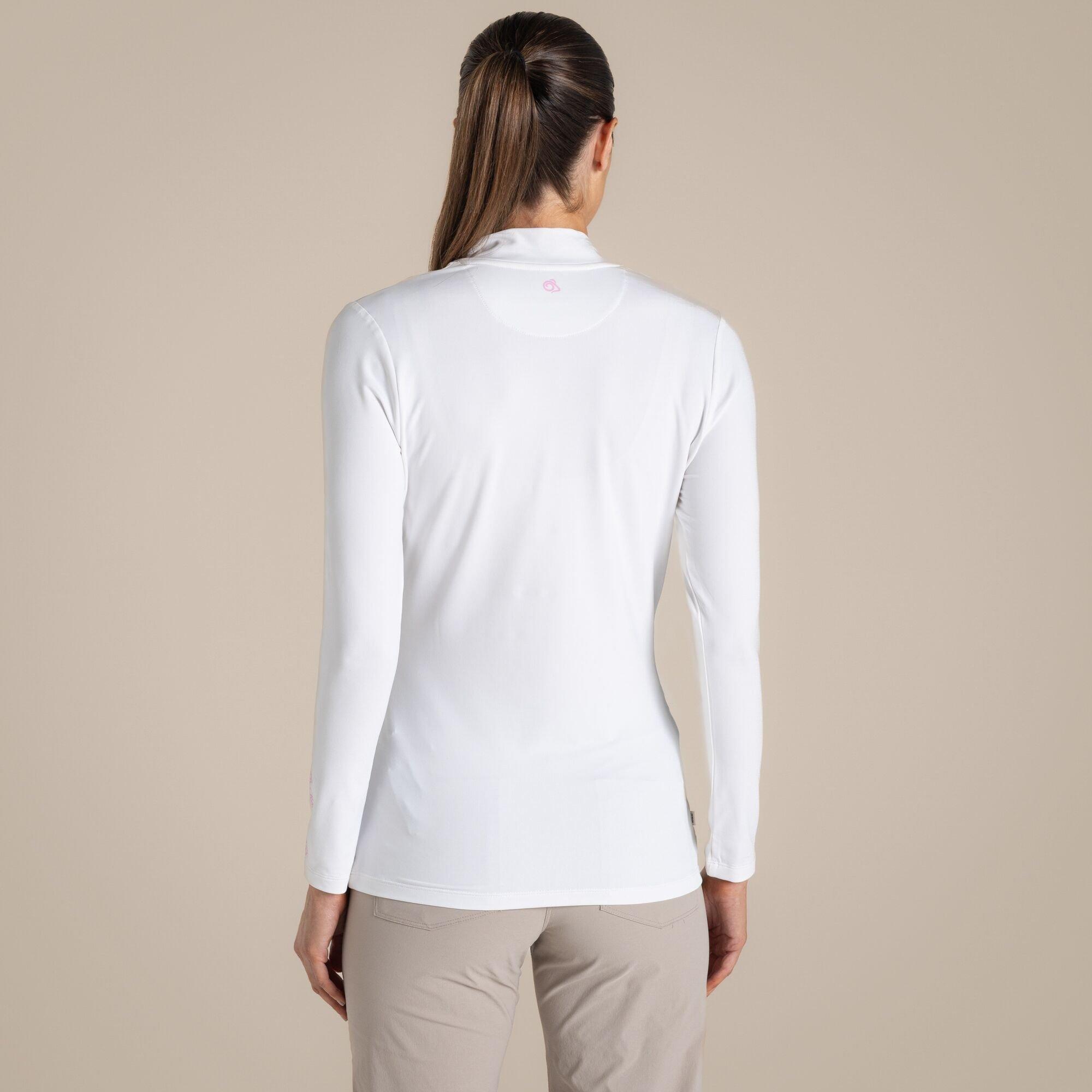 White - Craghoppers - NosiLife Mock Neck Long-Sleeved Golf Tee - 2