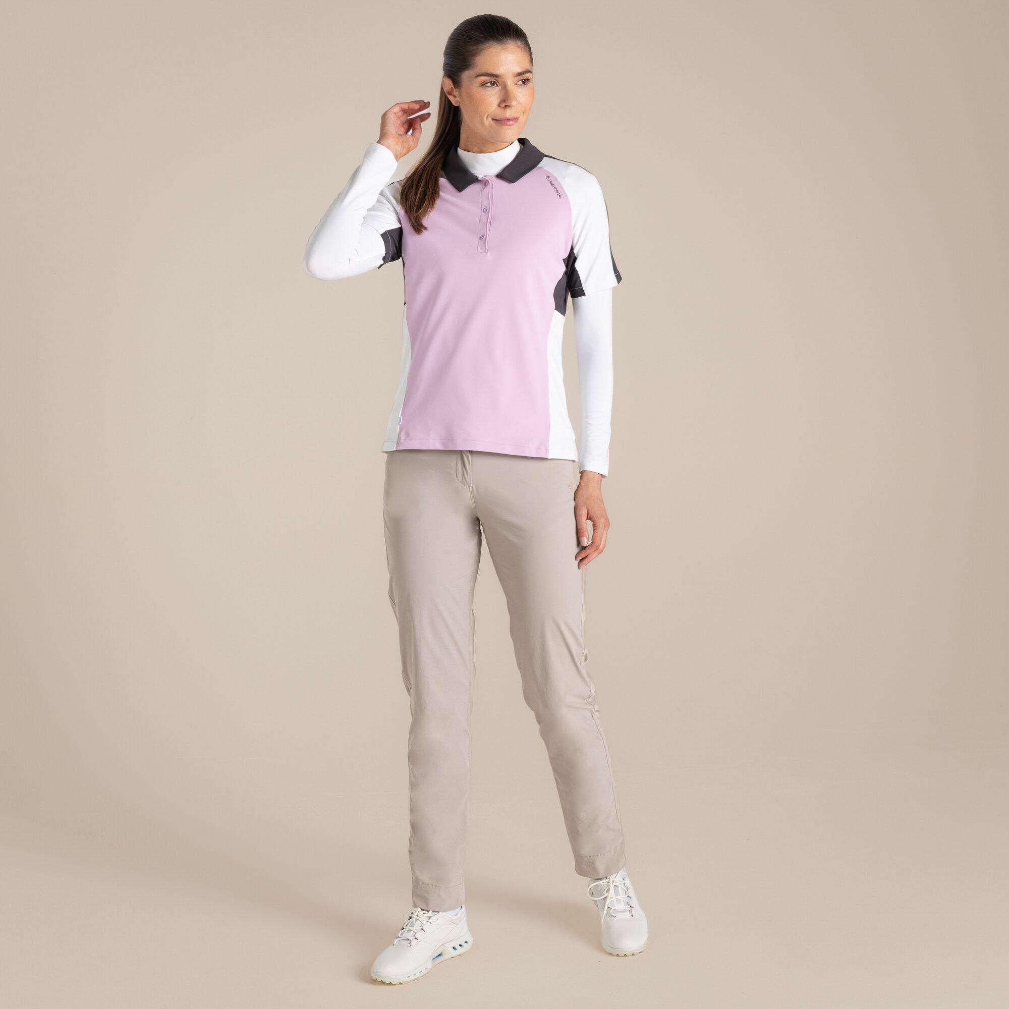 White - Craghoppers - NosiLife Mock Neck Long-Sleeved Golf Tee - 7