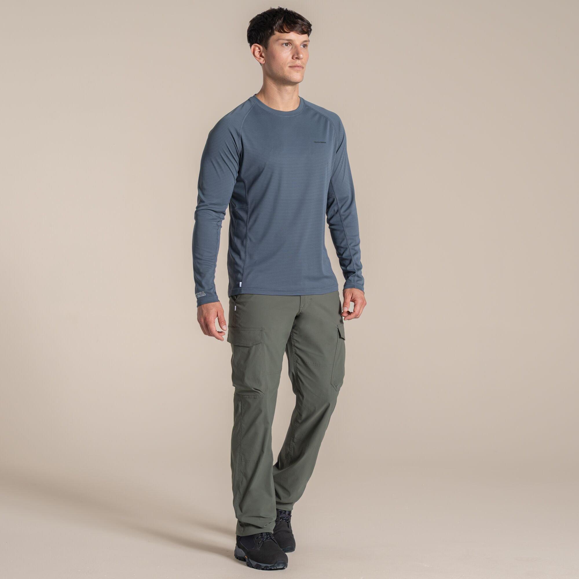 Craghoppers Men's Nosilife Solar Shield+ Long-Sleeved T-Shirt - Dark Pewter - L