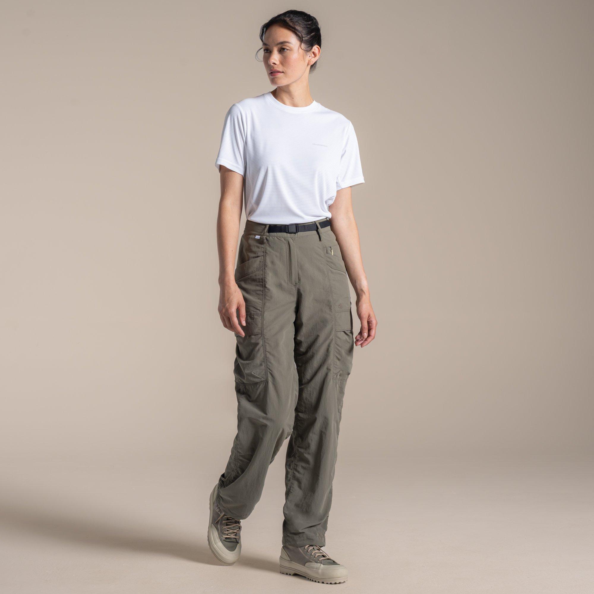 Craghoppers Women's Wild Olive Nosilife Medina Insect-Repellent Cargo Trousers - 20R