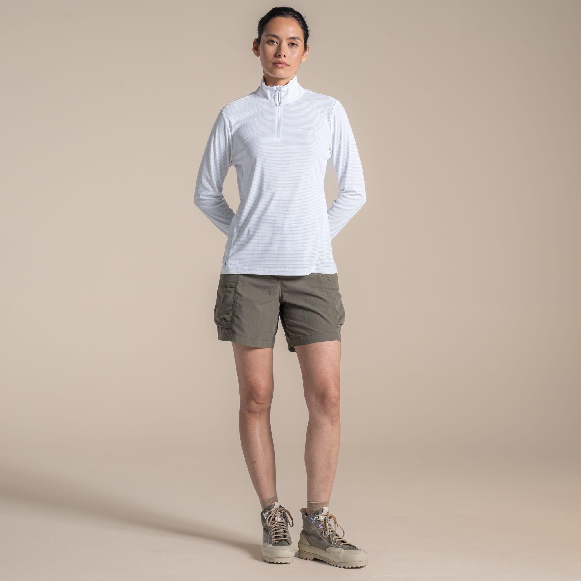 Craghoppers Women's Nosilife Solar Shield+ Quick-Drying Half Zip Top - White - 20