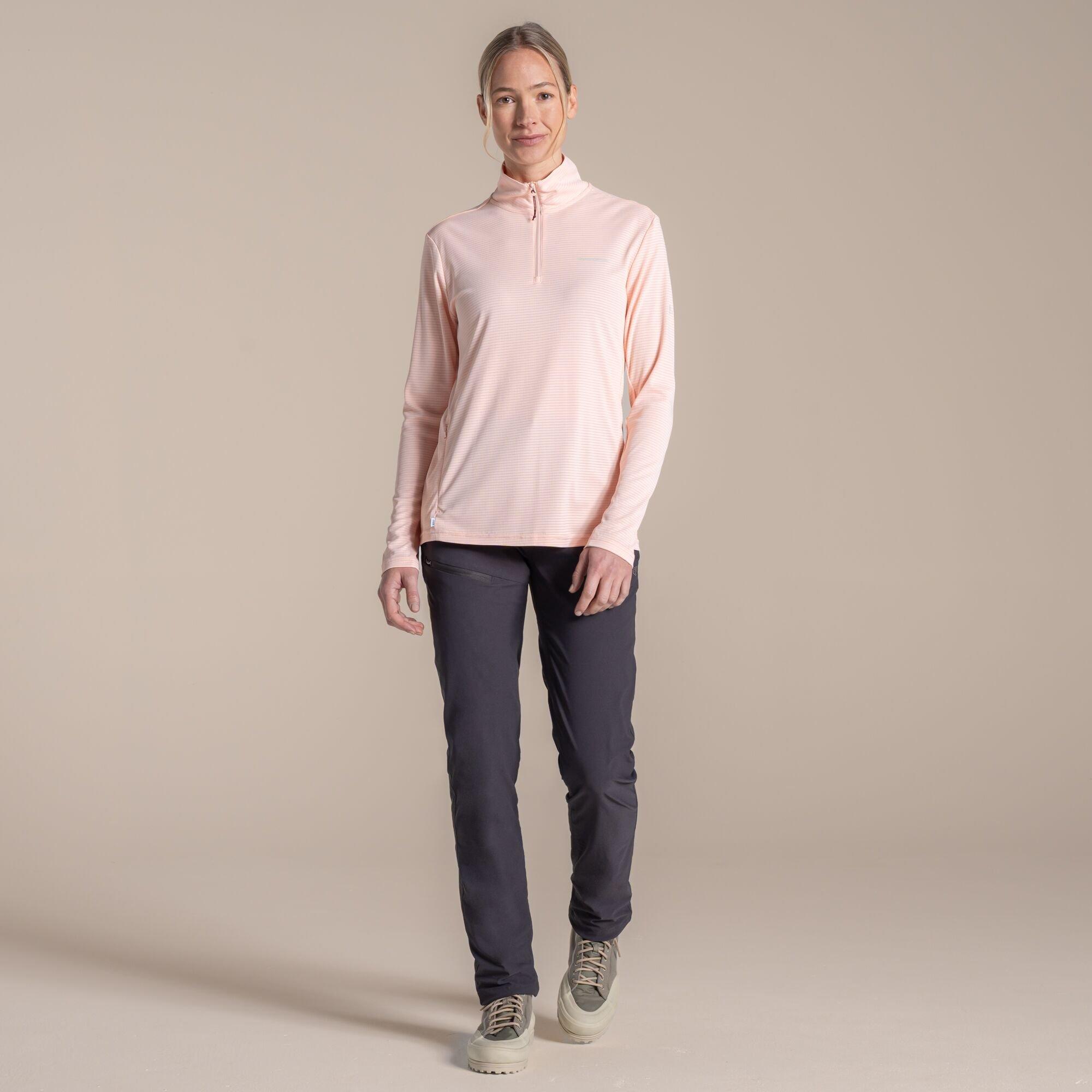 Craghoppers Women's Nosilife Solar Shield+ Quick-Drying Half Zip Top - Sherbert - 16