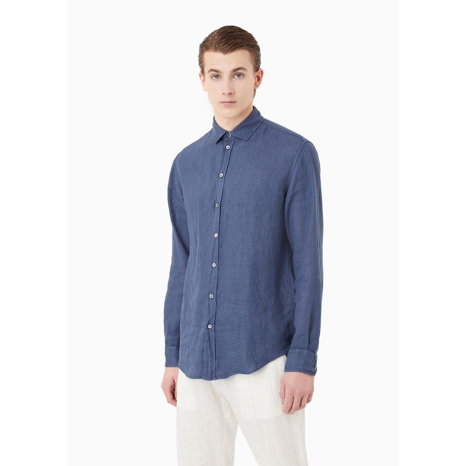 Blue - Emporio Armani - Emporio Armani Shirt Oxford Mens - 1