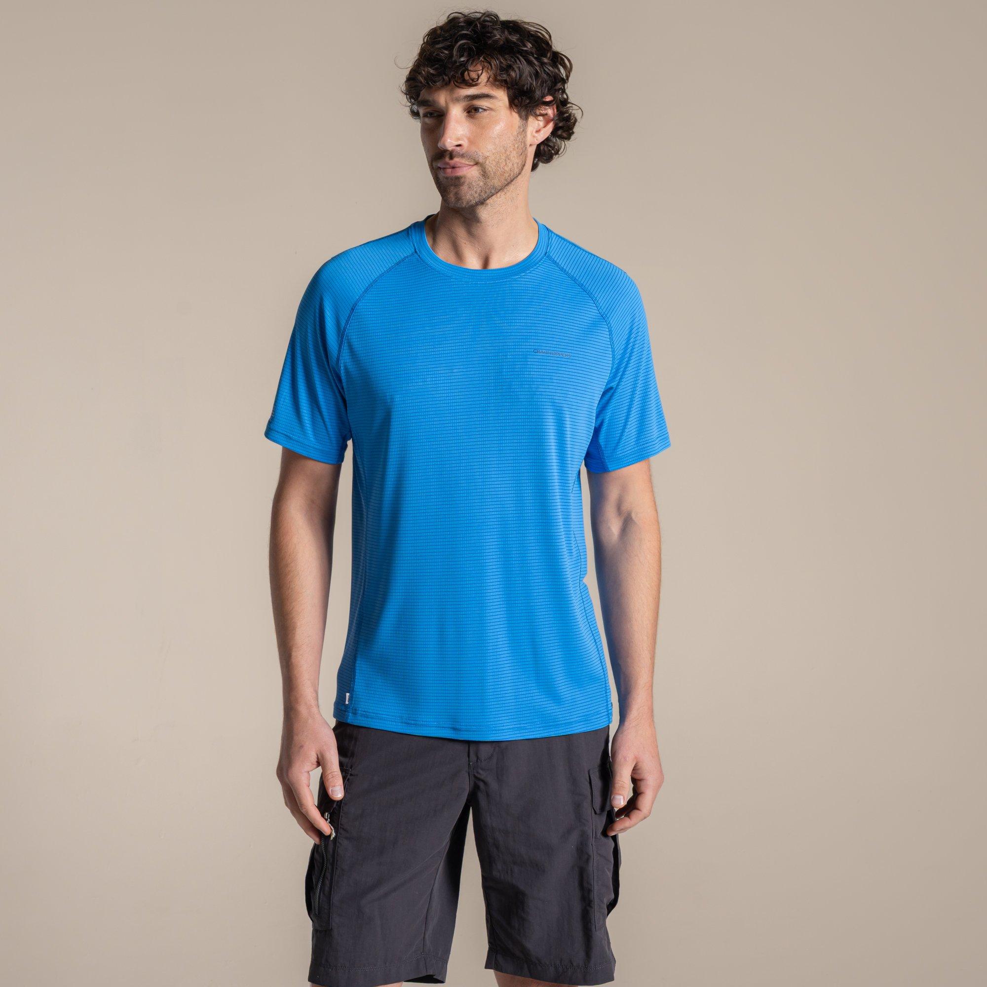 Craghoppers Men's Nosilife Solar Shield+ Short-Sleeved T-Shirt - Azure Sky - L