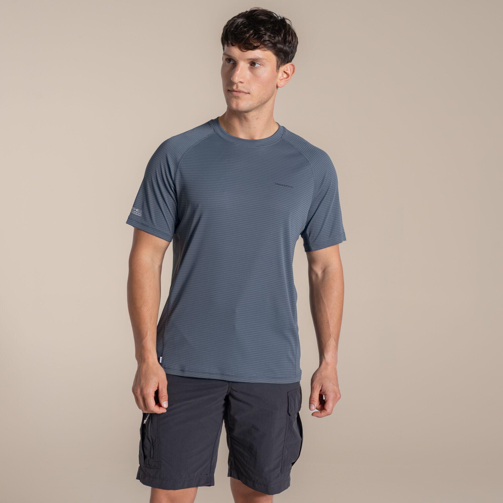 Craghoppers Men's Nosilife Solar Shield+ Short-Sleeved T-Shirt - Dark Pewter - S