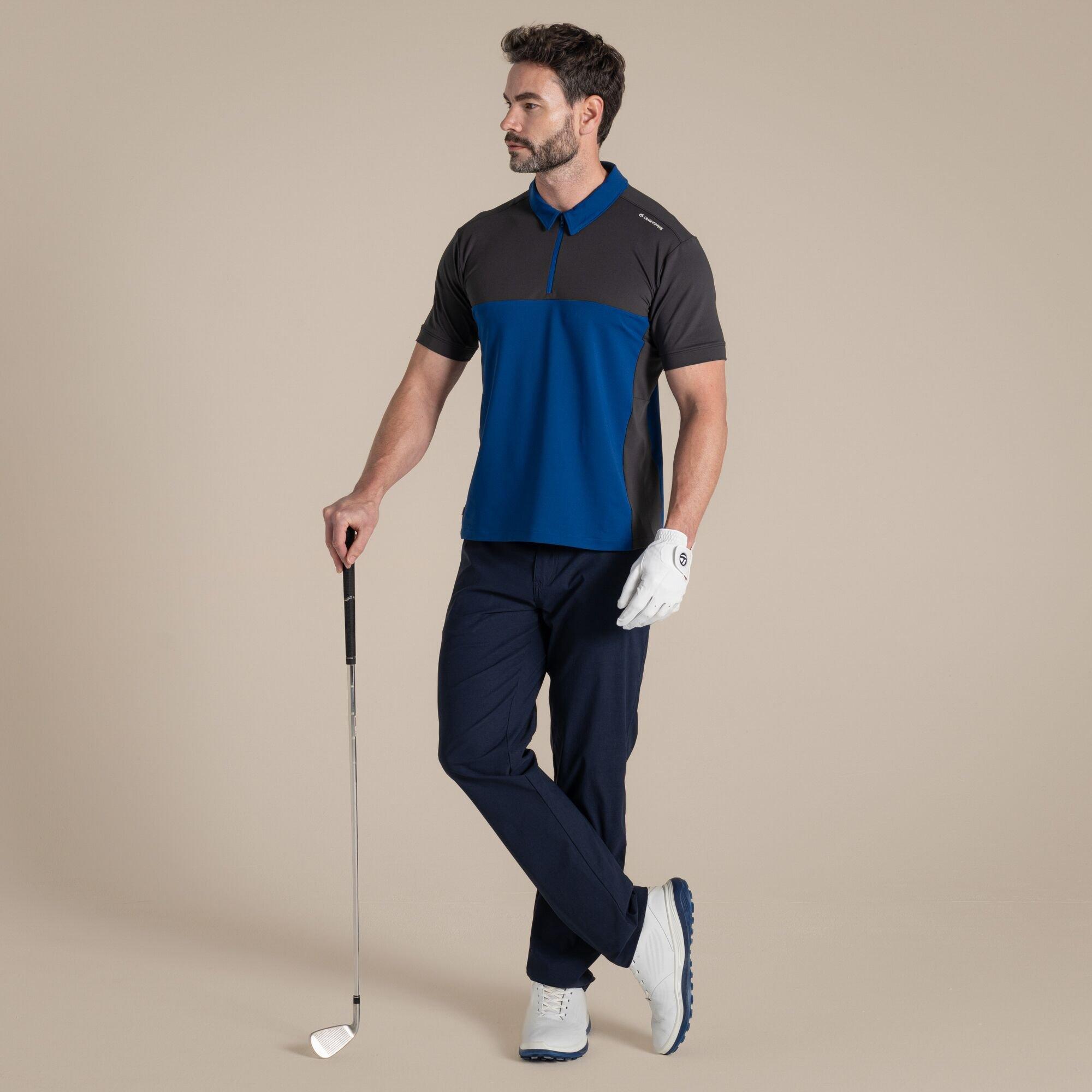 Craghoppers Men's Nosilife Avro Quick-Drying Golf Polo Top - Dkirn/Dpmrn - XL