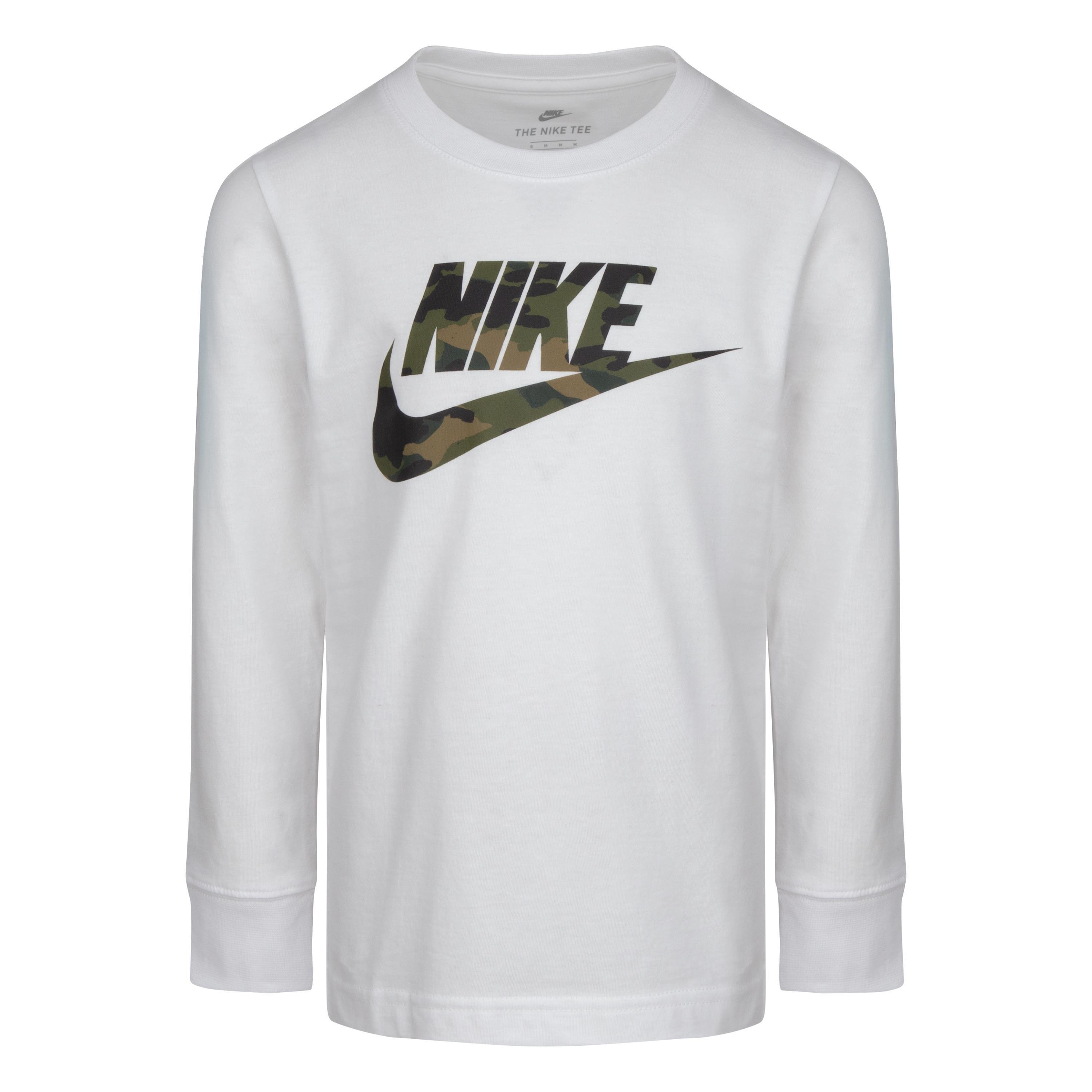 White - Nike - Kids' Camo Futura Short Sleeve T-Shirt - 1