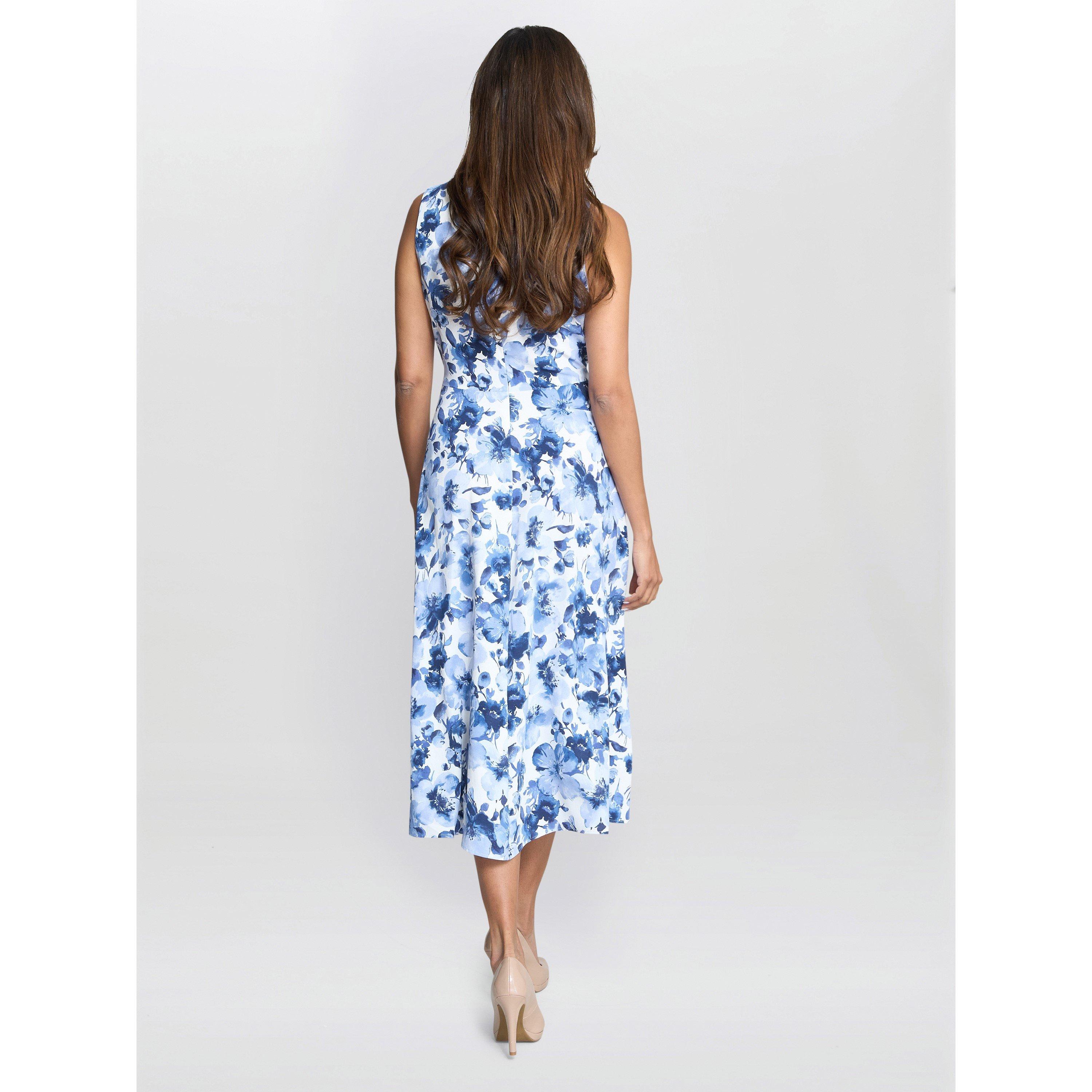 Blue - Gina Bacconi - Emmy Floral Print Midi Dress - 2