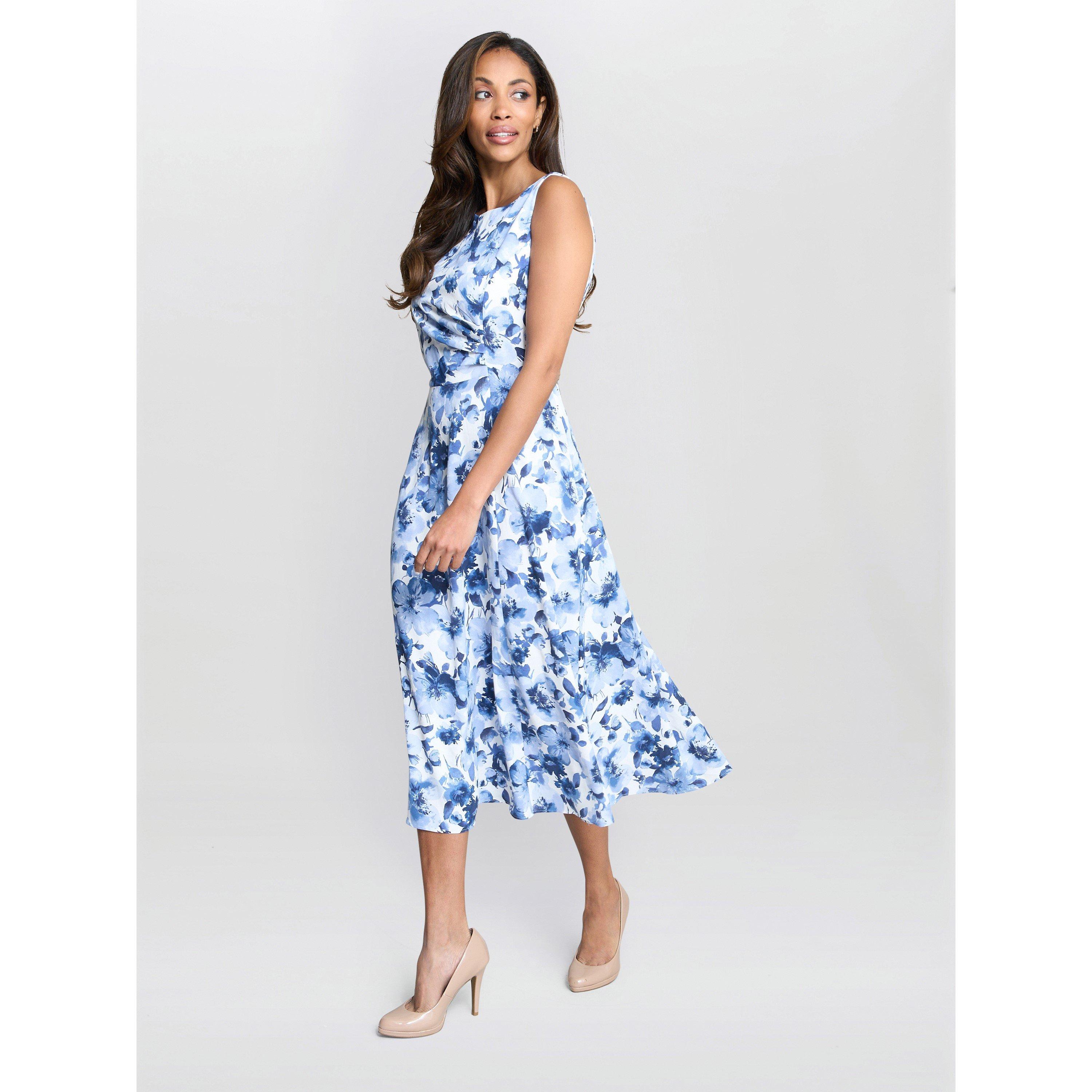 Blue - Gina Bacconi - Emmy Floral Print Midi Dress - 3