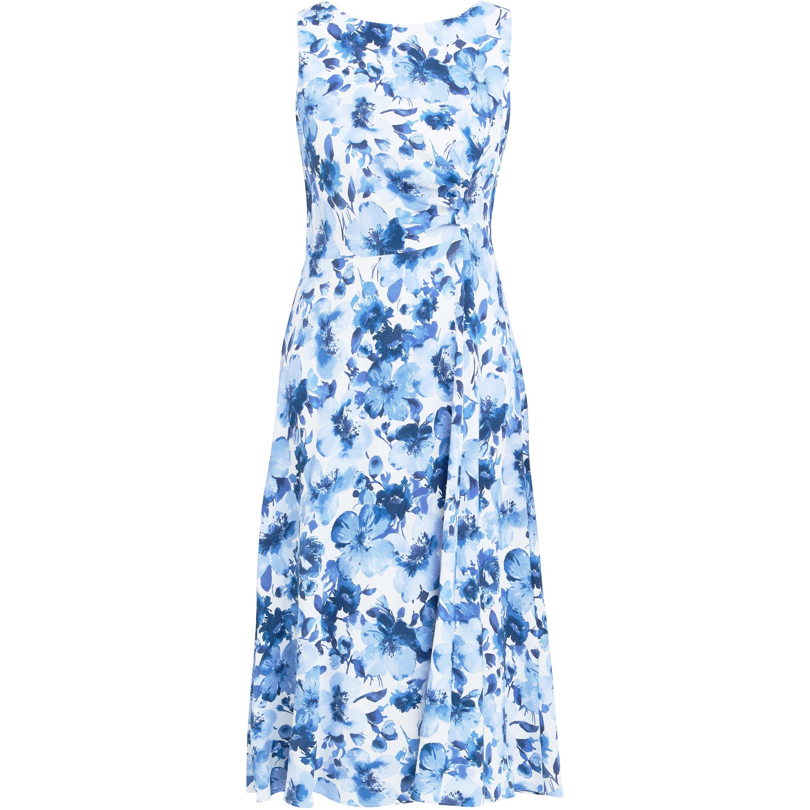Blue - Gina Bacconi - Emmy Floral Print Midi Dress - 4
