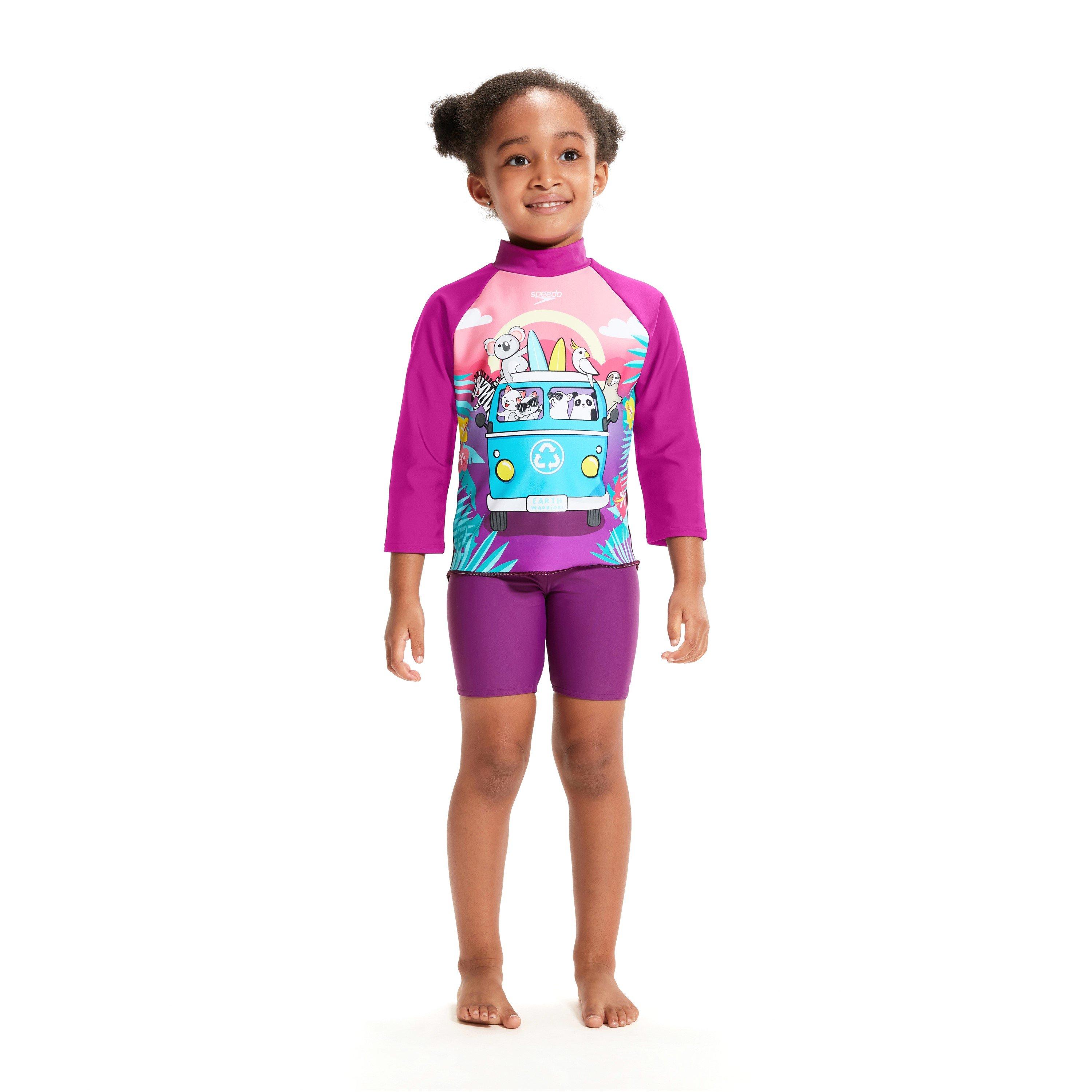 Azure/Gial/Turq - Speedo - Long Sleeve Rash top Baby Girls - 2