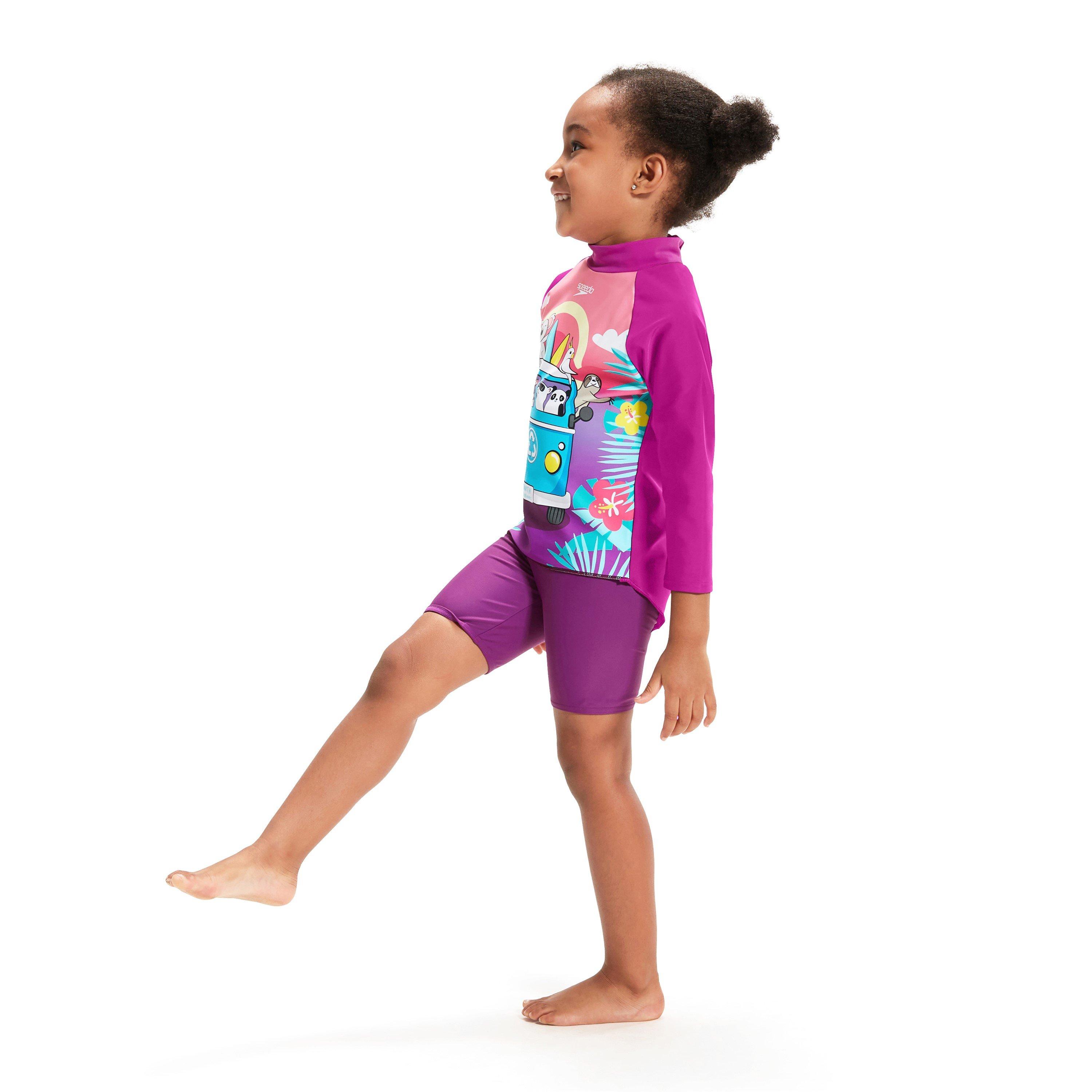 Azure/Gial/Turq - Speedo - Long Sleeve Rash top Baby Girls - 3