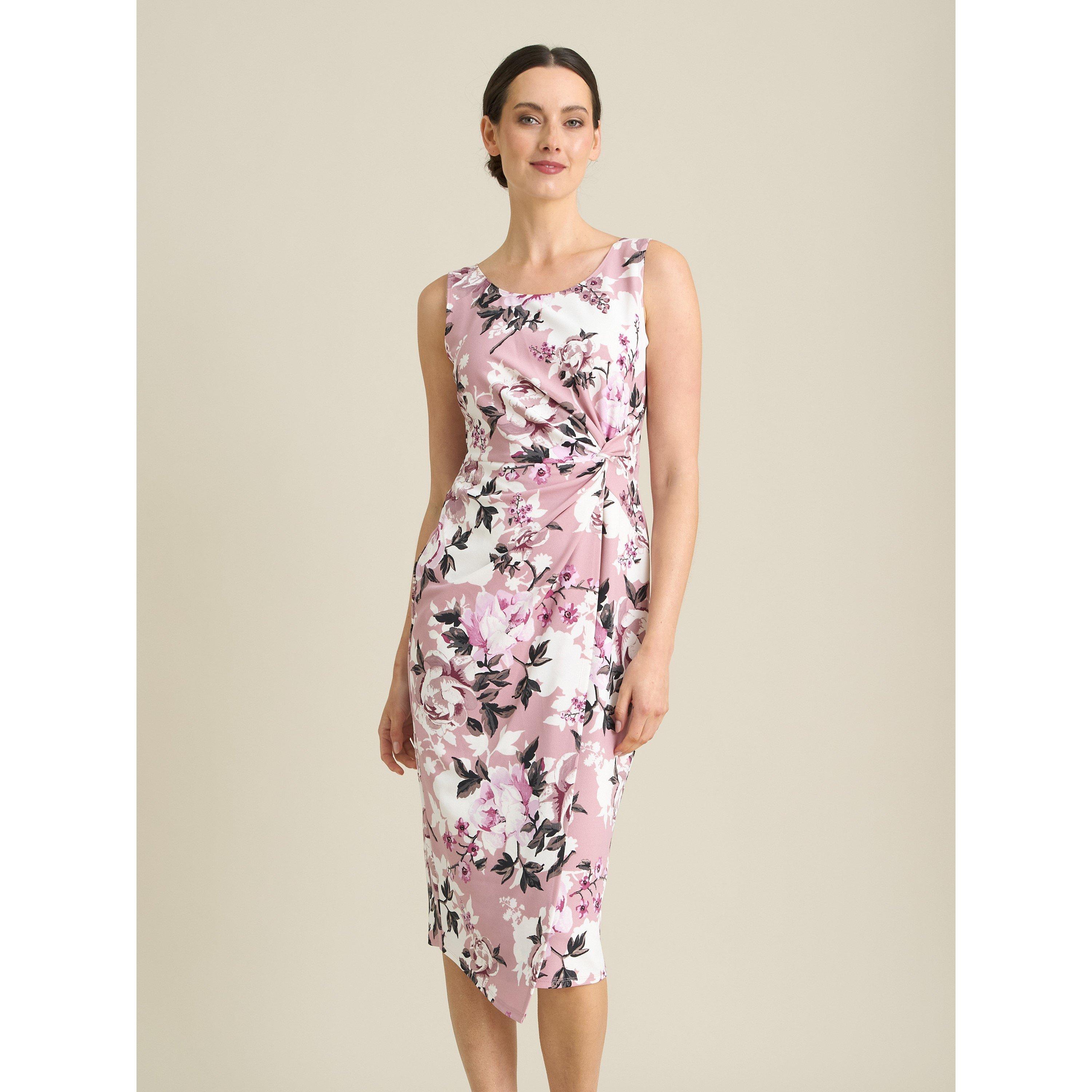 Dark Rose - Gina Bacconi - Roma Twist Knot Floral Dress - 1
