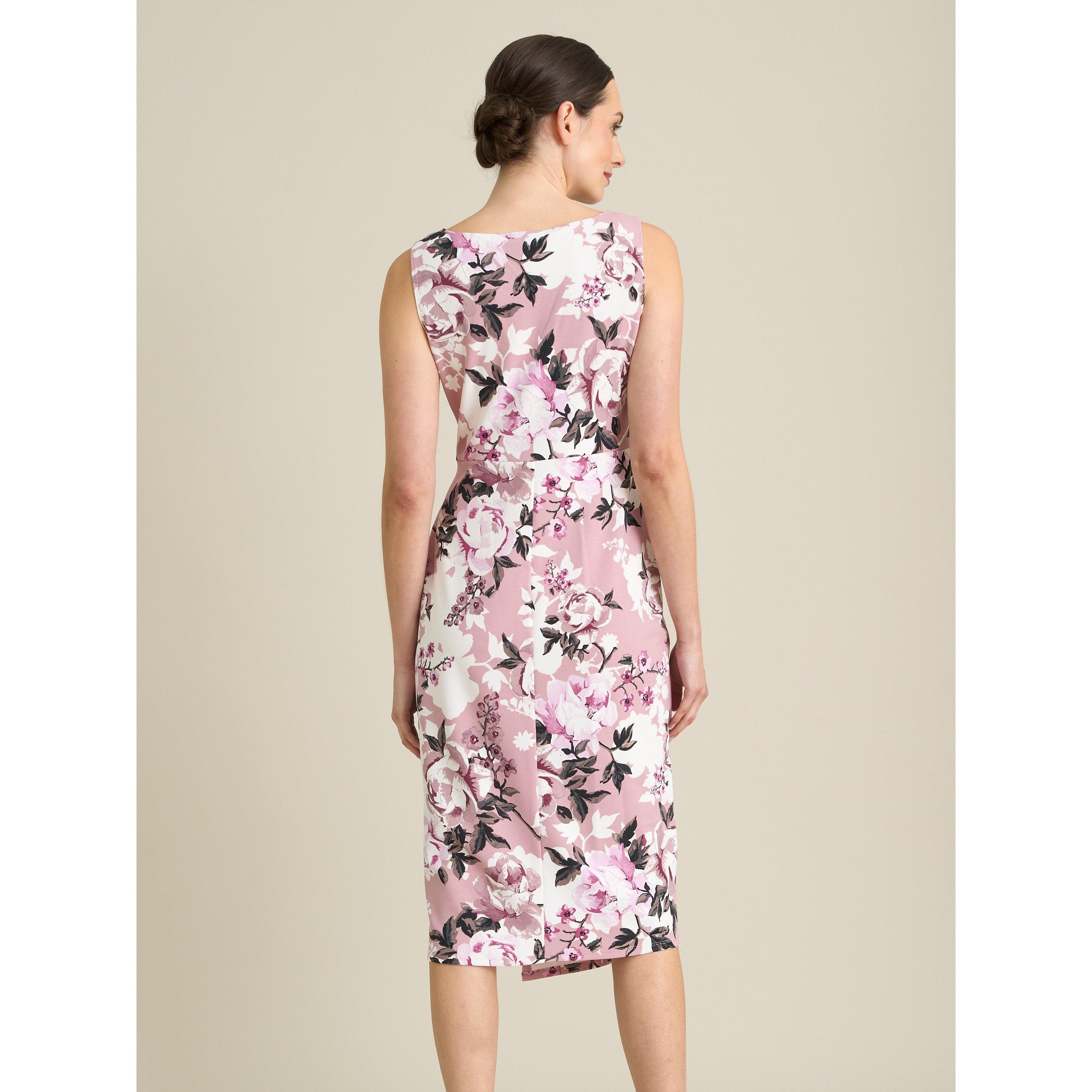 Dark Rose - Gina Bacconi - Roma Twist Knot Floral Dress - 2