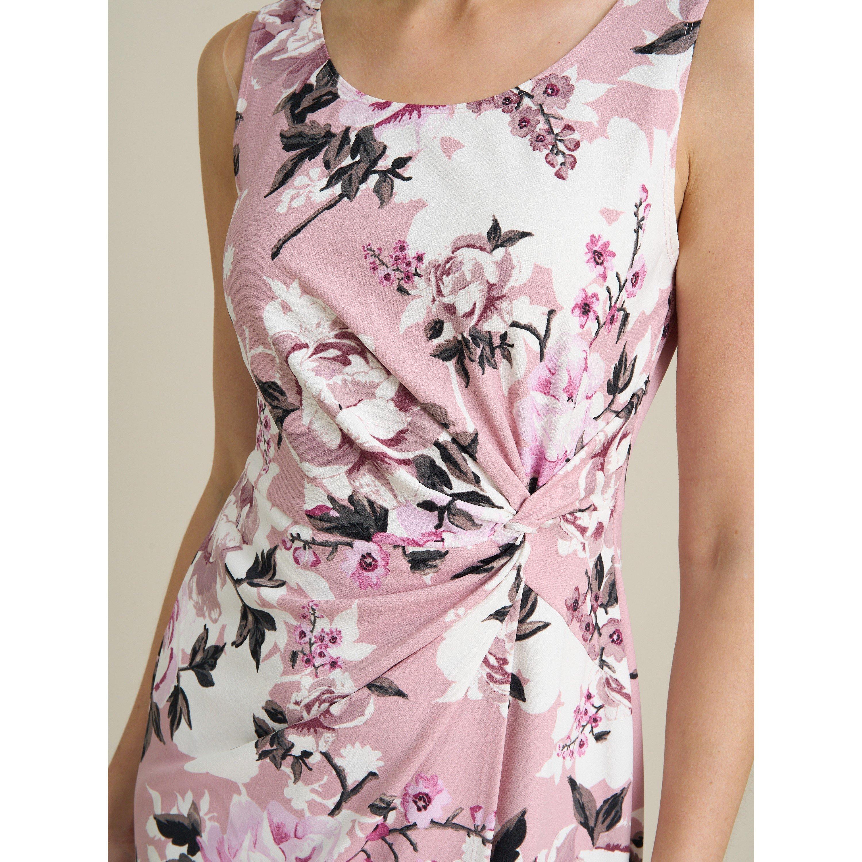 Dark Rose - Gina Bacconi - Roma Twist Knot Floral Dress - 4