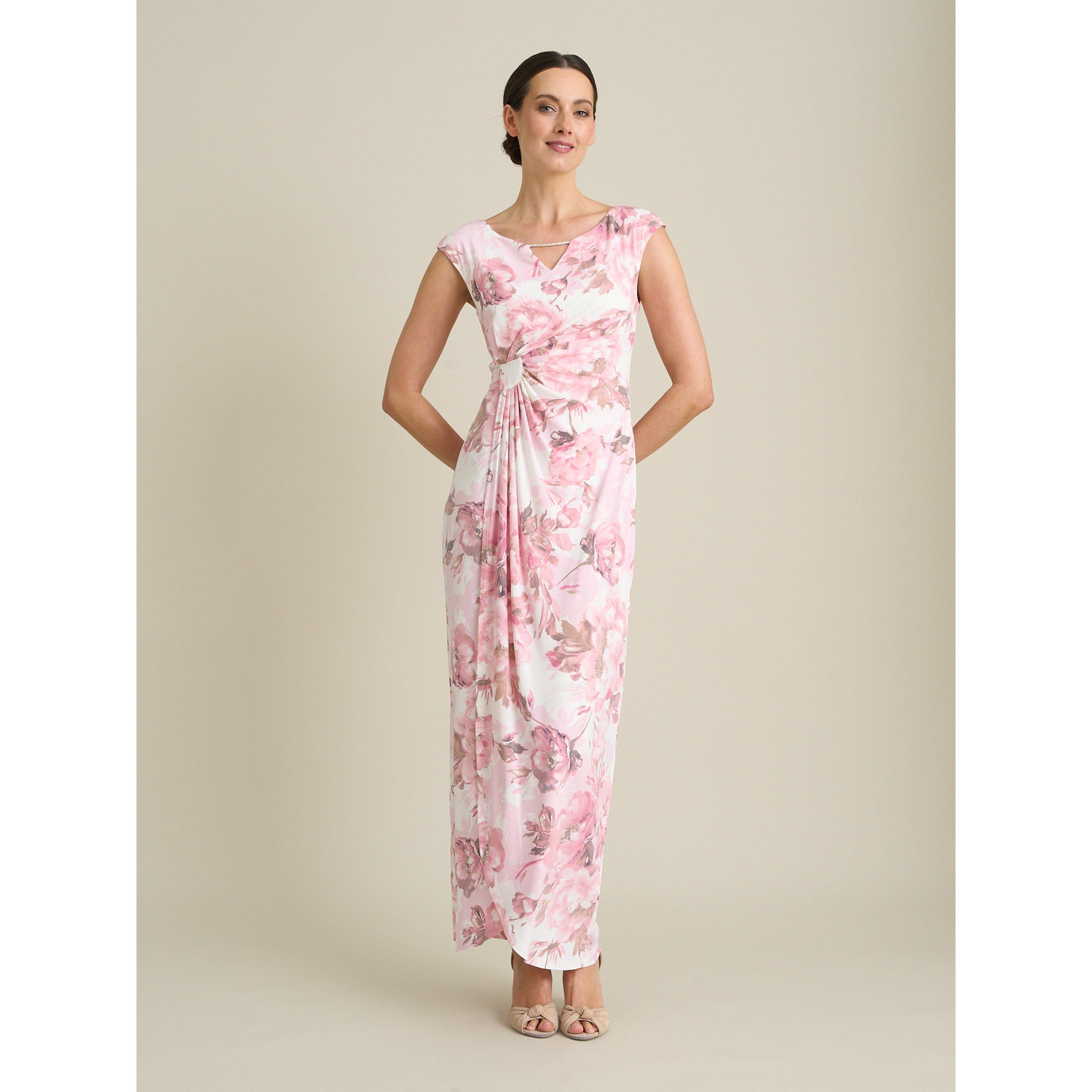 Pink - Gina Bacconi - Lora Floral Jersey Diamante Maxi Dress - 1