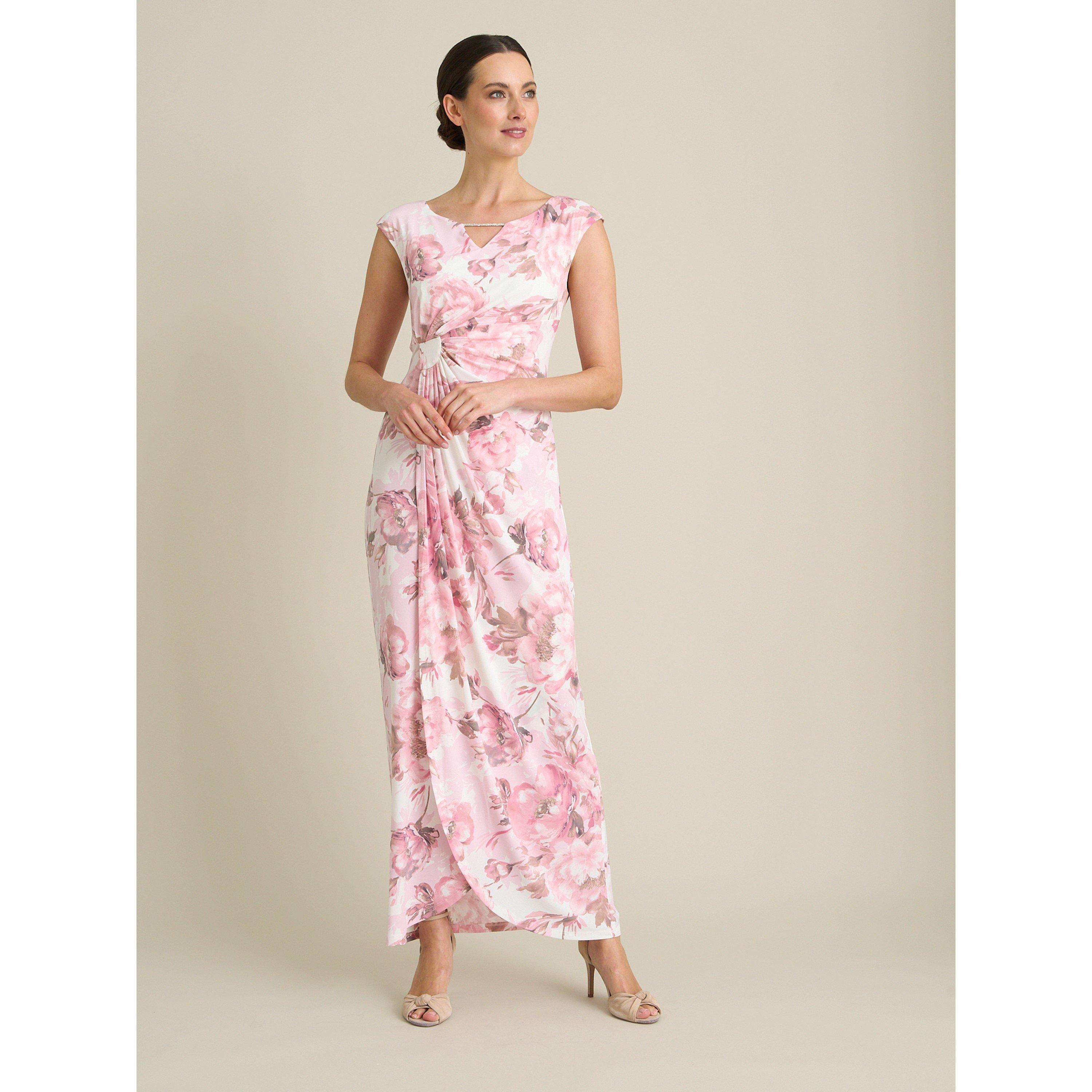 Pink - Gina Bacconi - Lora Floral Jersey Diamante Maxi Dress - 3