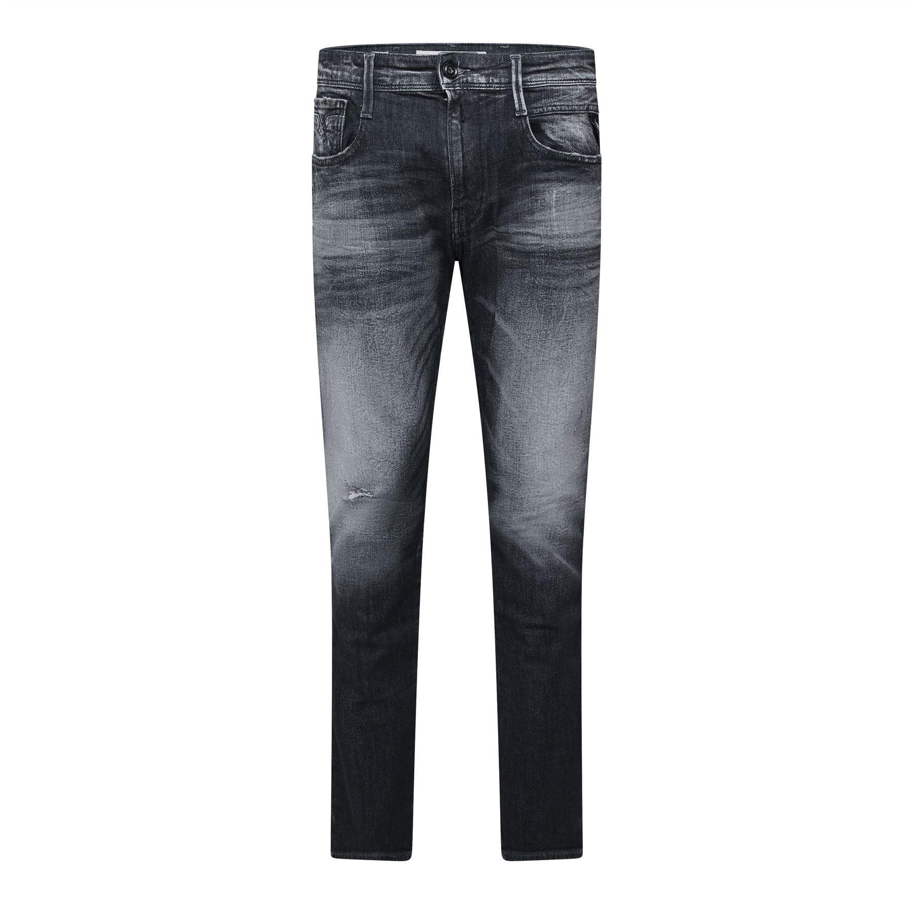 Grey - Replay - Anbass Slim-Fit Jeans - 1