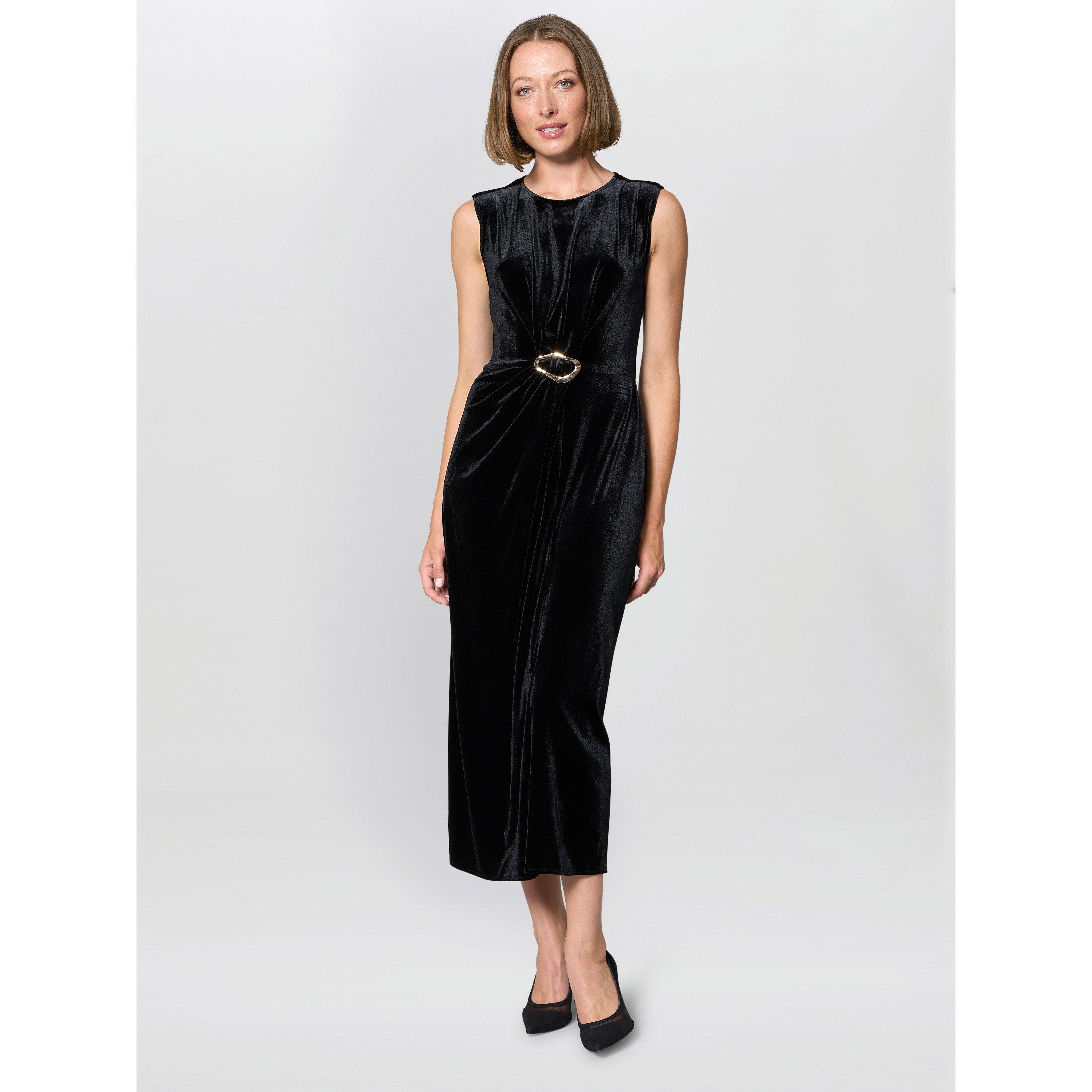 Black - Gina Bacconi - Cher Button Front Knit Midi Dress - 7