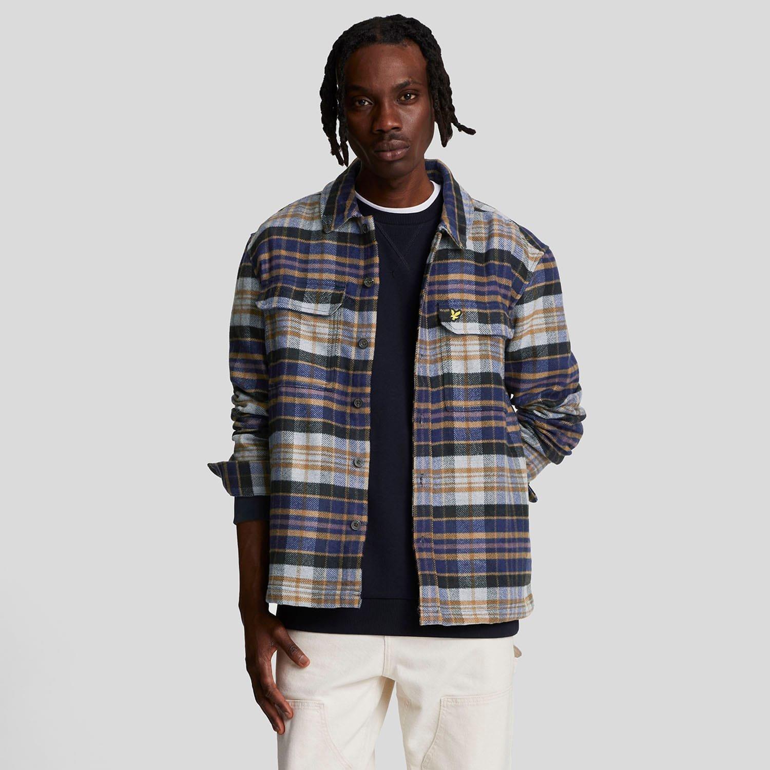 Navy - Lyle and Scott - Check Flannel Overshirt - 1