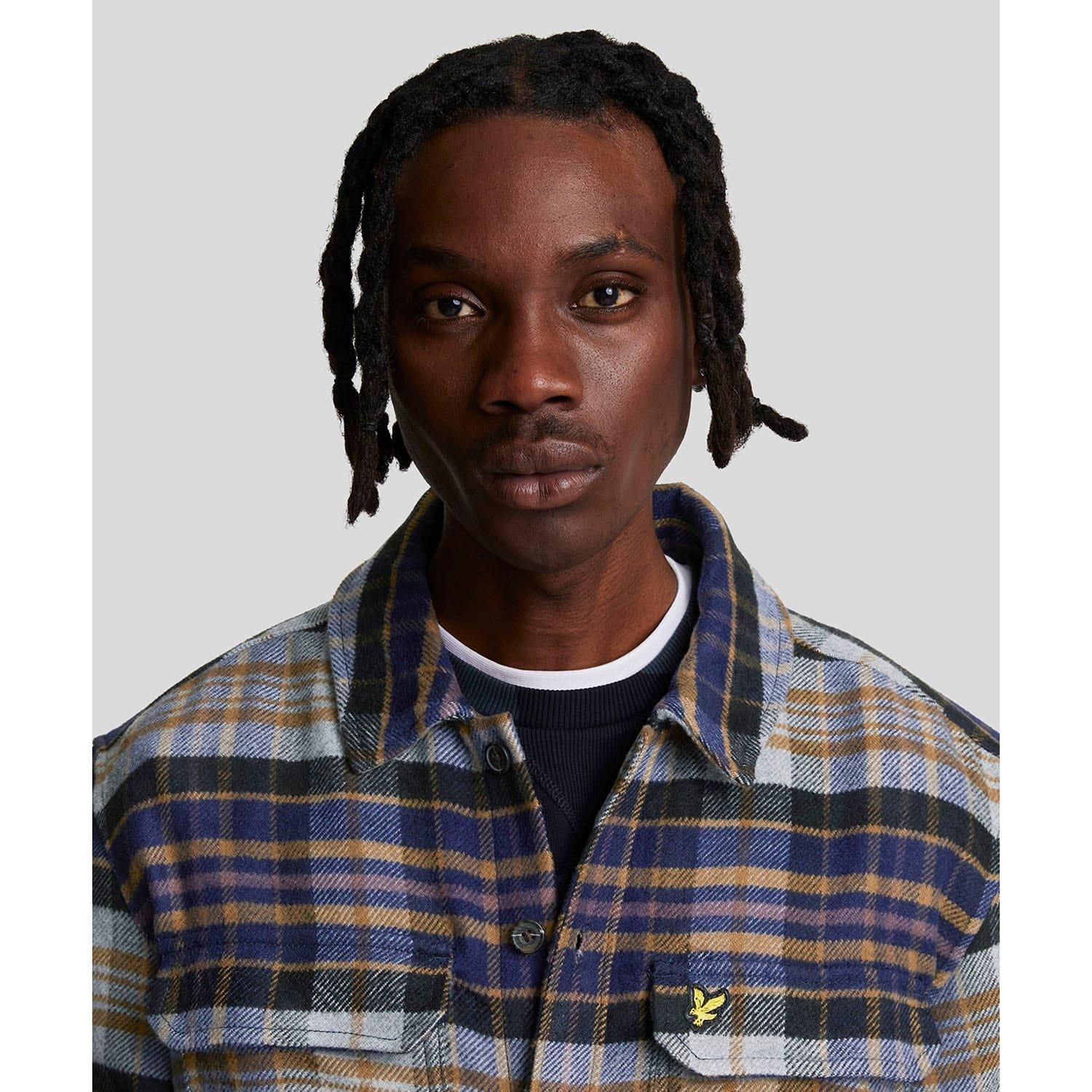 Navy - Lyle and Scott - Check Flannel Overshirt - 4