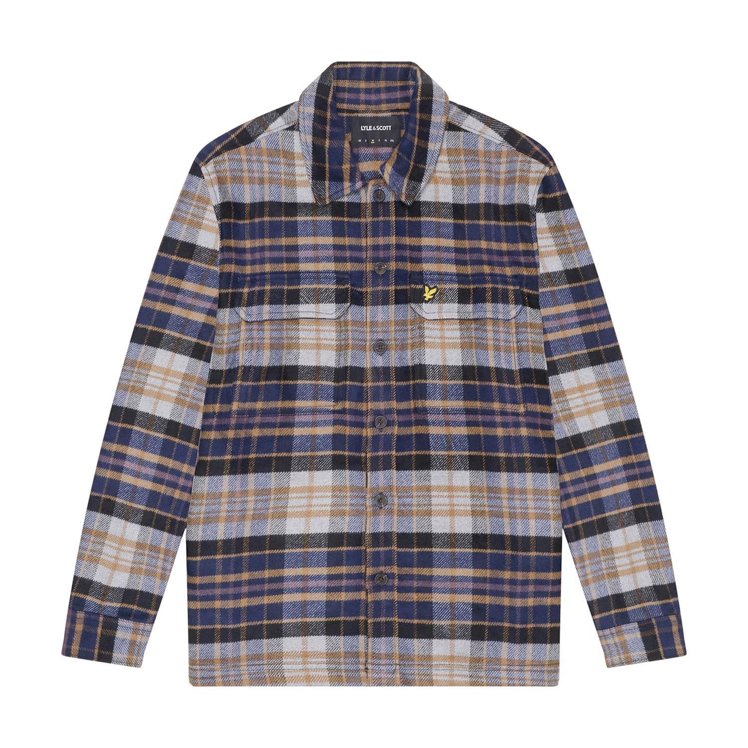 Navy - Lyle and Scott - Check Flannel Overshirt - 5