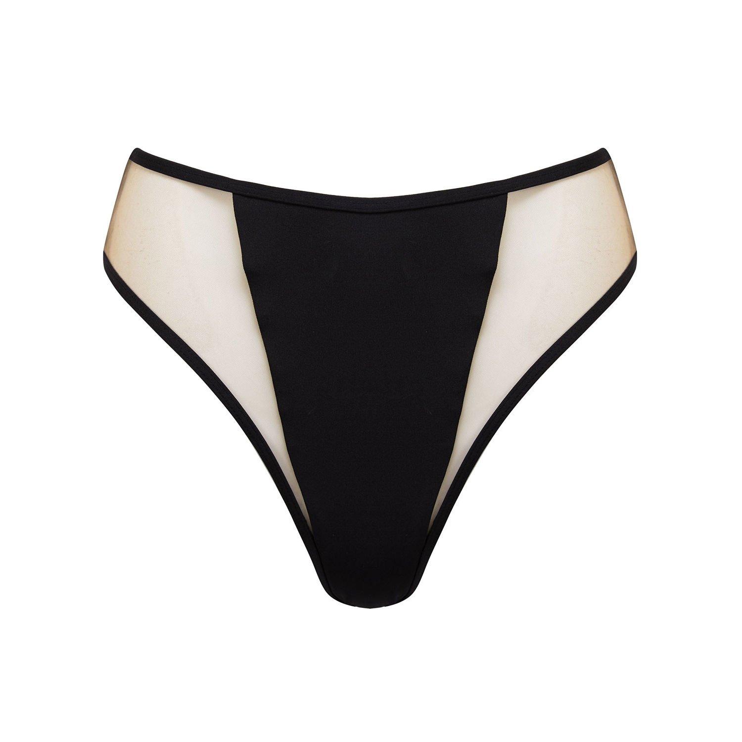 Black - Wolf and Whistle - Mix & Match Black High-Waist High-Leg Bikini Botto - 4