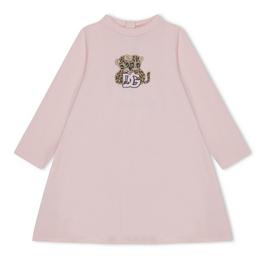 Dolce and Gabbana Midi Dress With Logo Print Infants