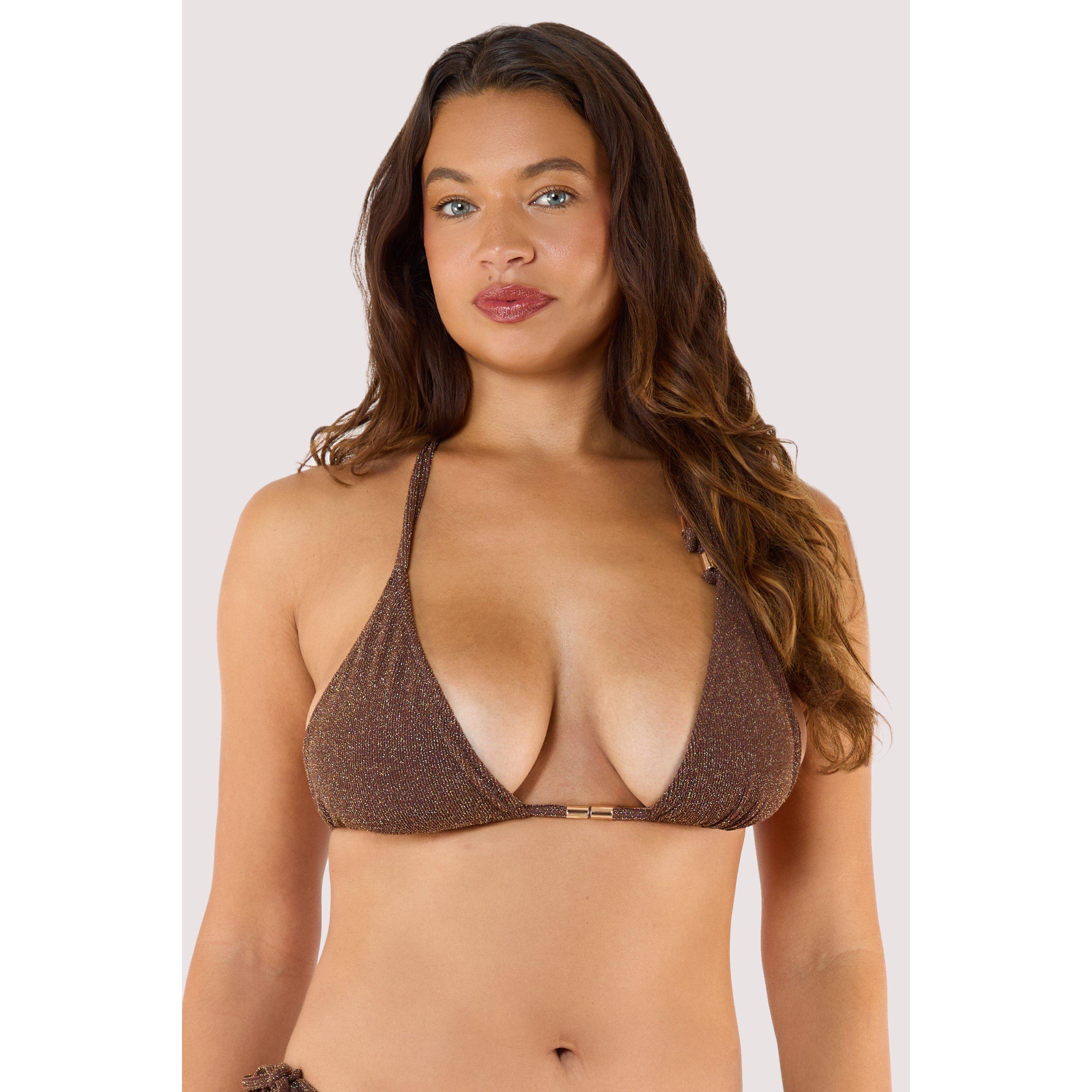 Amber Bronze - Wolf and Whistle - Amber Bronze Triangle Bikini Top - 2