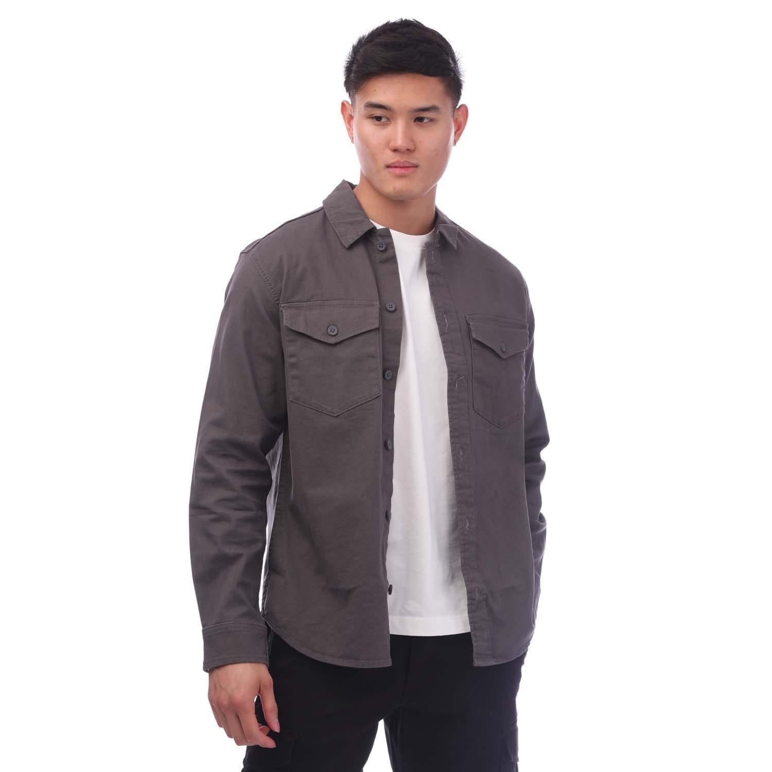 Grey - Jack and Jones - Stretch Over Shirt - 1
