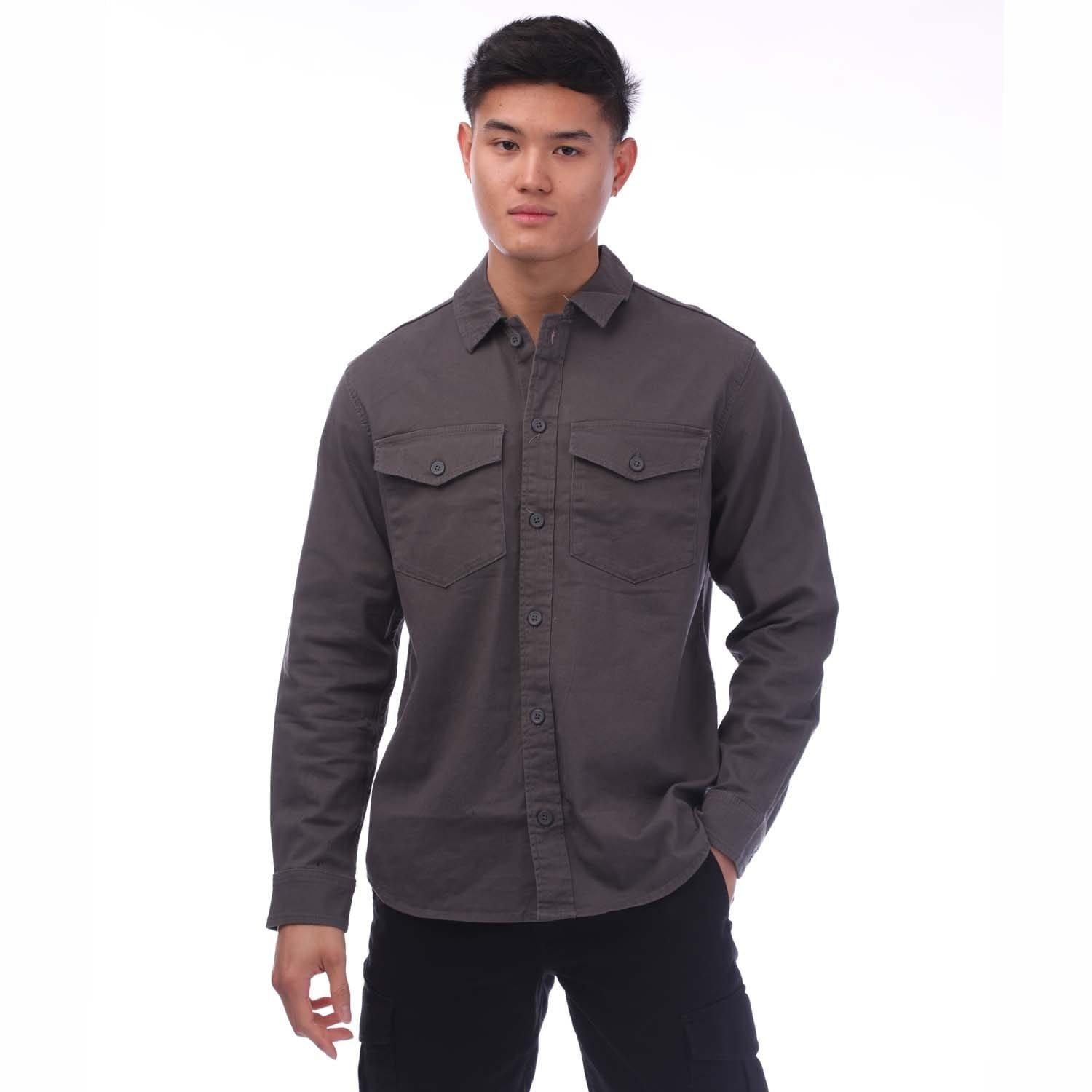Grey - Jack and Jones - Stretch Over Shirt - 2