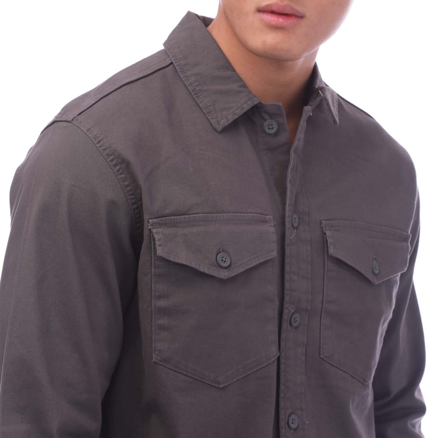 Grey - Jack and Jones - Stretch Over Shirt - 4