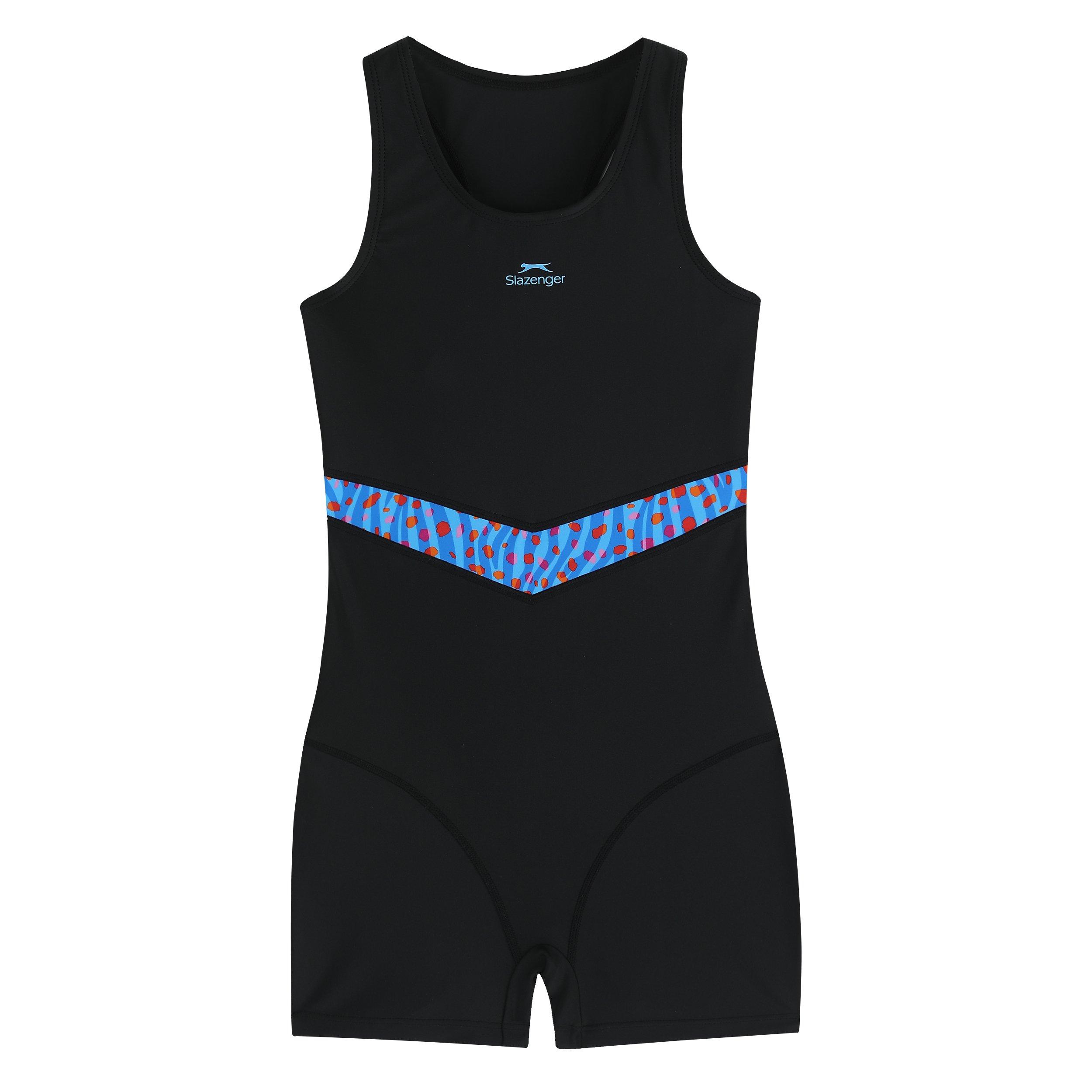 Black/Cyan Blue - Slazenger - Boy Leg Suit Junior Girls - 1