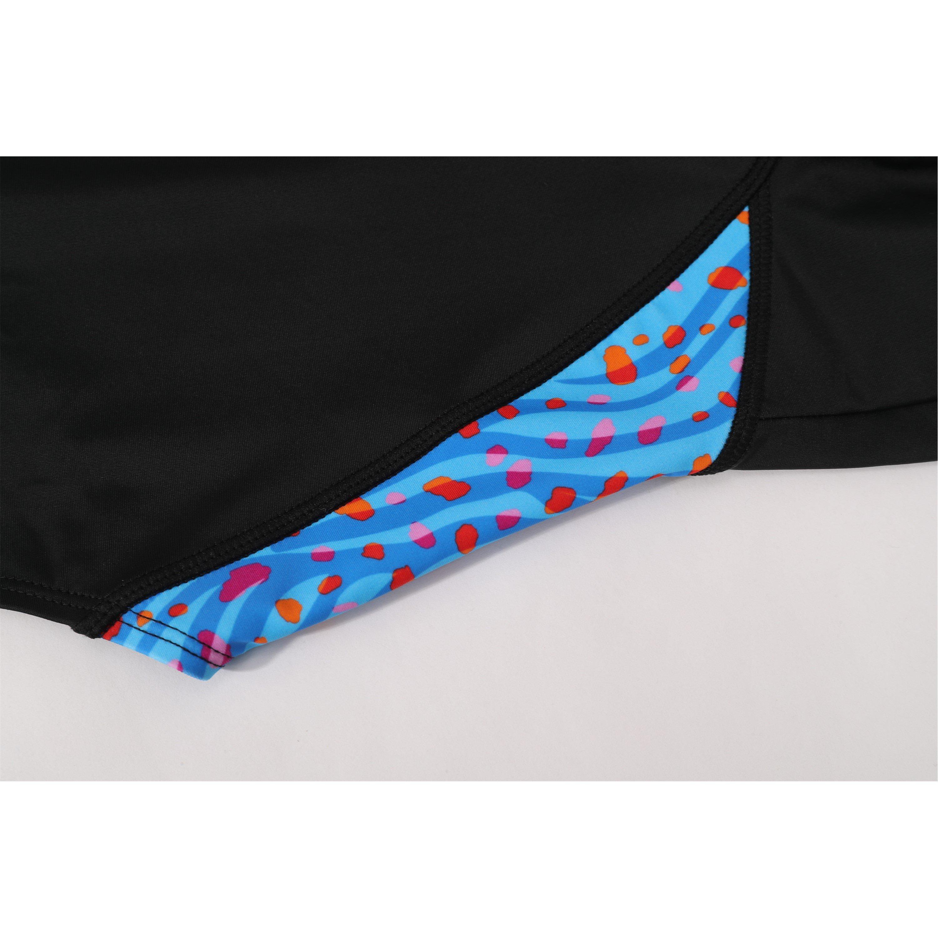 Zwart/Cyaan Blauw - Slazenger - Splice Racerback Swimsuit Junior - 6