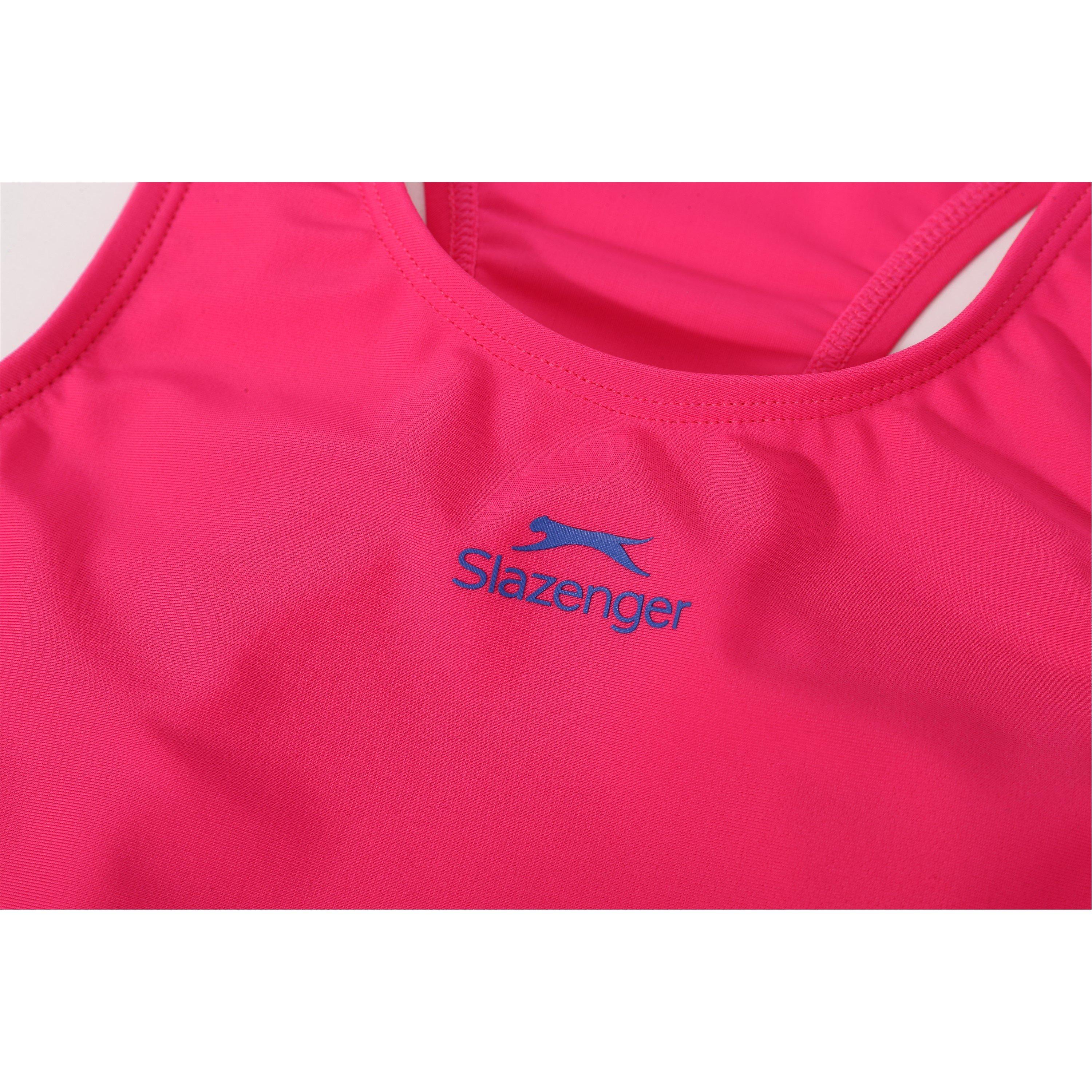 Pink - Slazenger - Splice Racerback Swimsuit Junior - 4
