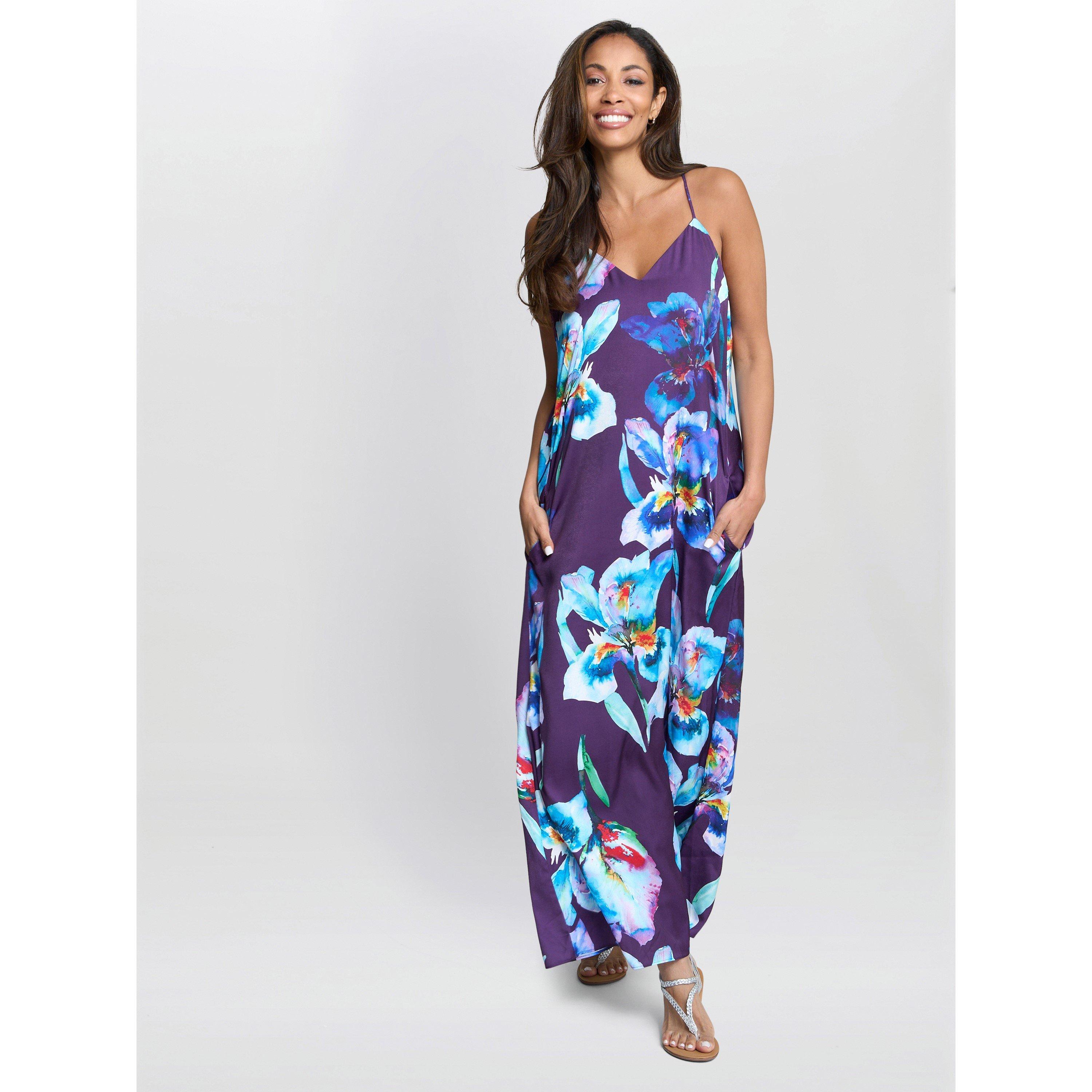 Navy Multi - Gina Bacconi - Genny Floral Print Maxi Dress - 3