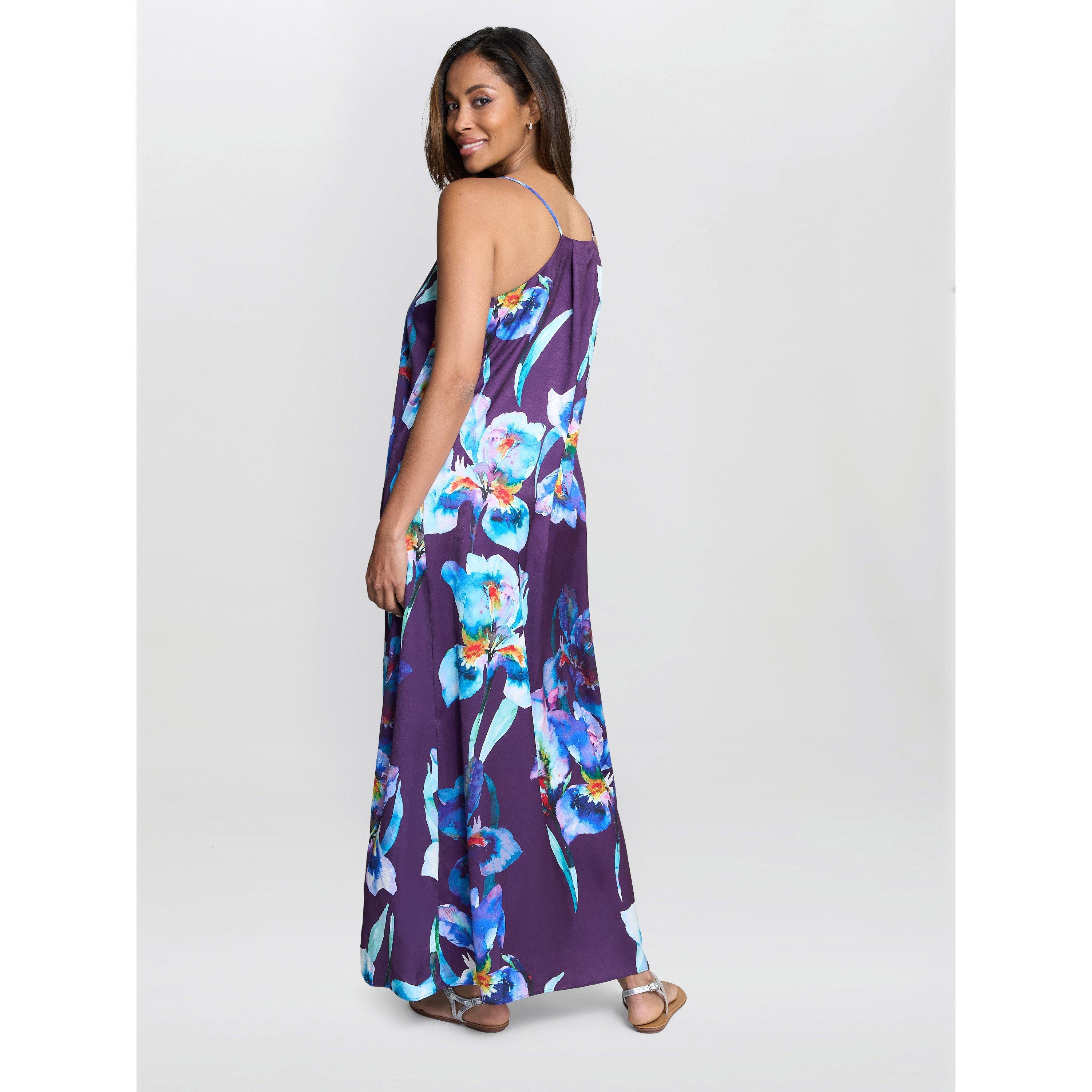 Navy Multi - Gina Bacconi - Genny Floral Print Maxi Dress - 7