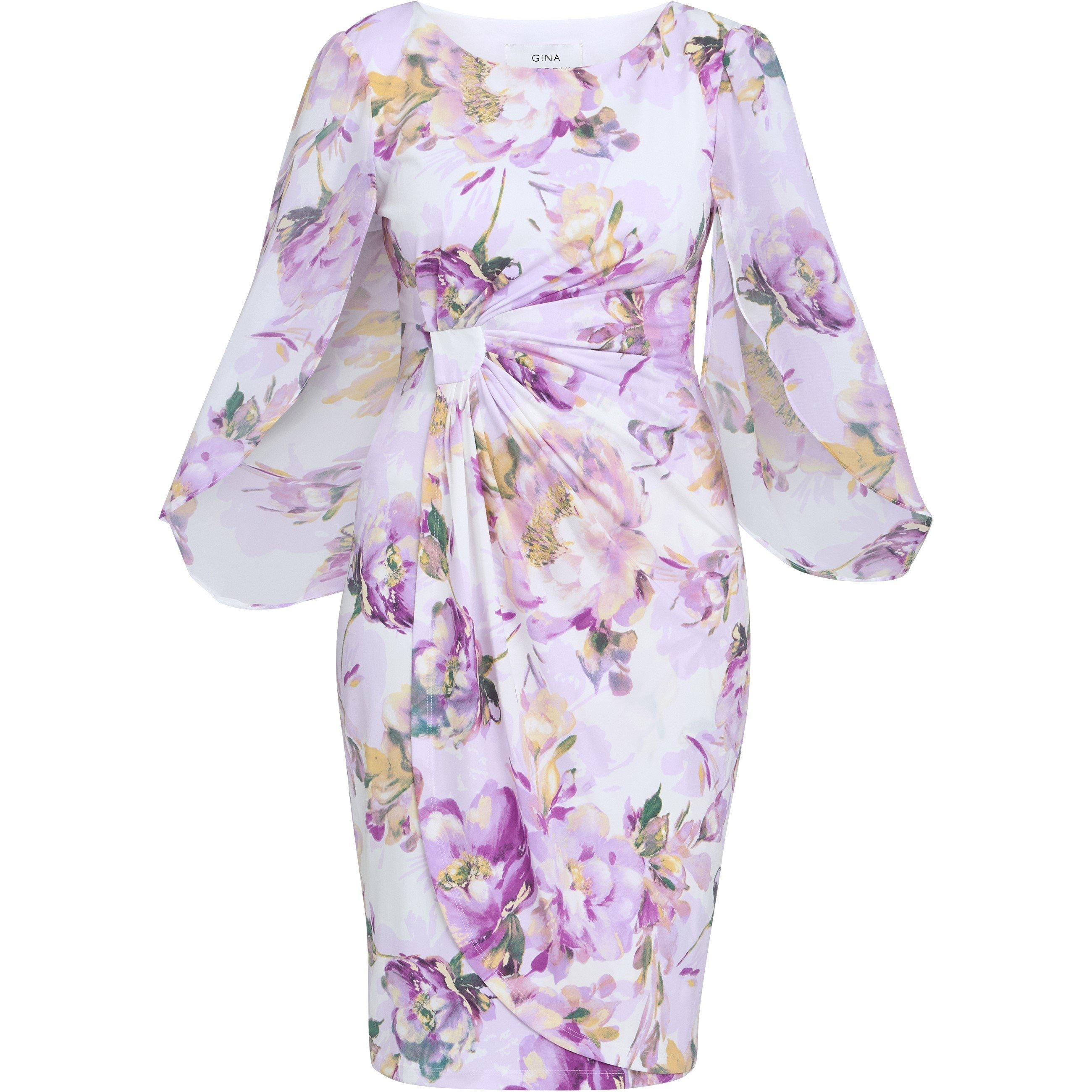 Ivory Multi - Gina Bacconi - Harmony Floral Print Dress - 4