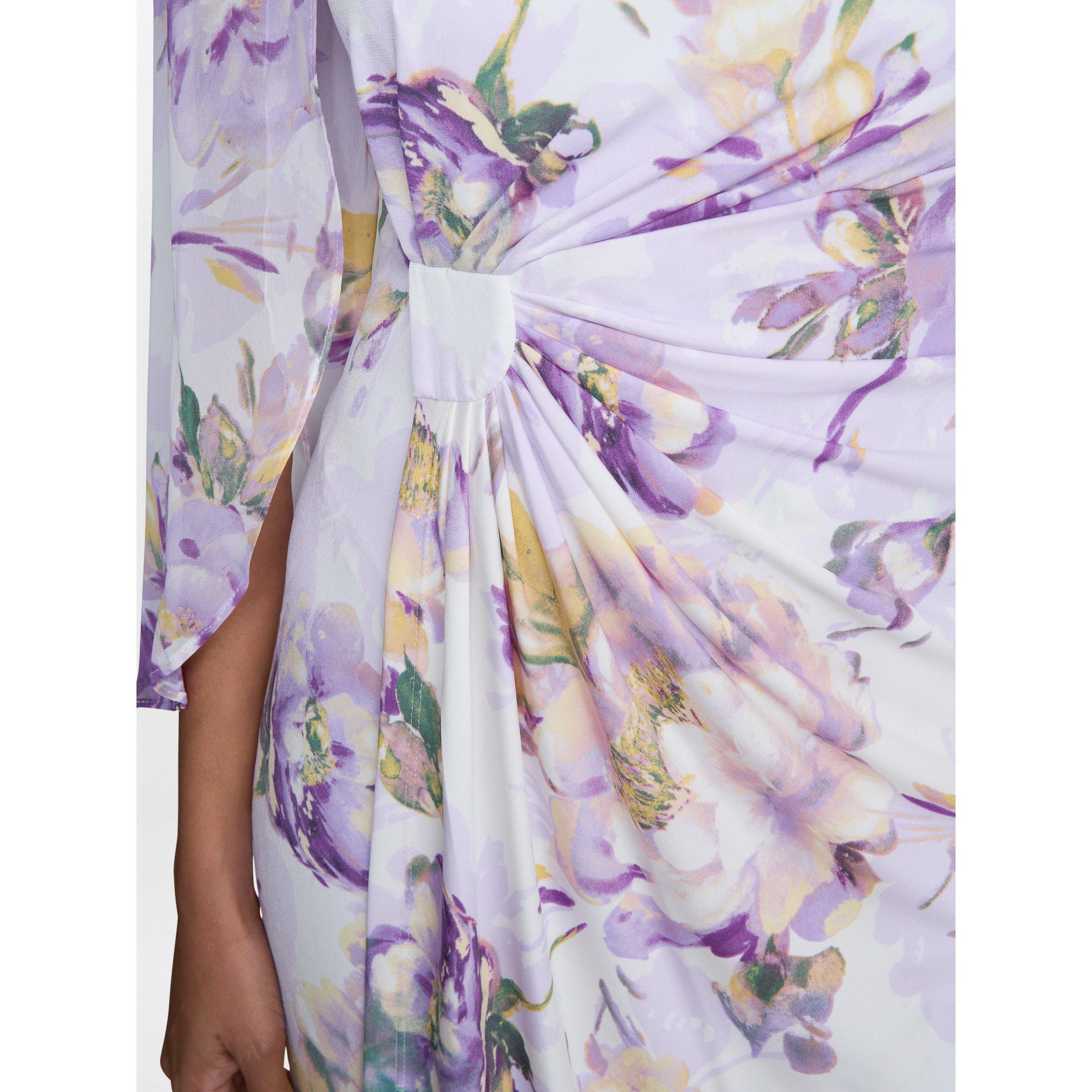 Ivory Multi - Gina Bacconi - Harmony Floral Print Dress - 5