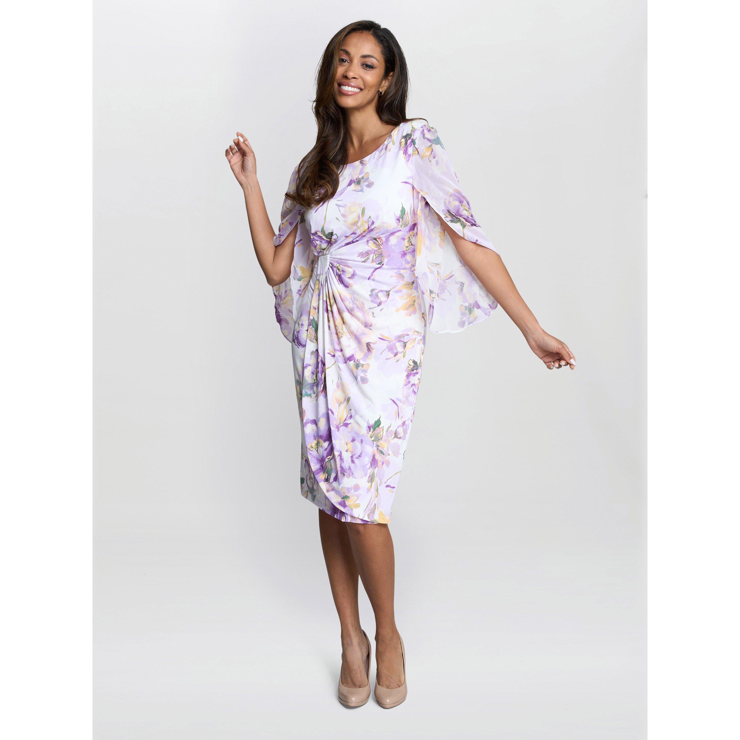 Ivory Multi - Gina Bacconi - Harmony Floral Print Dress - 6
