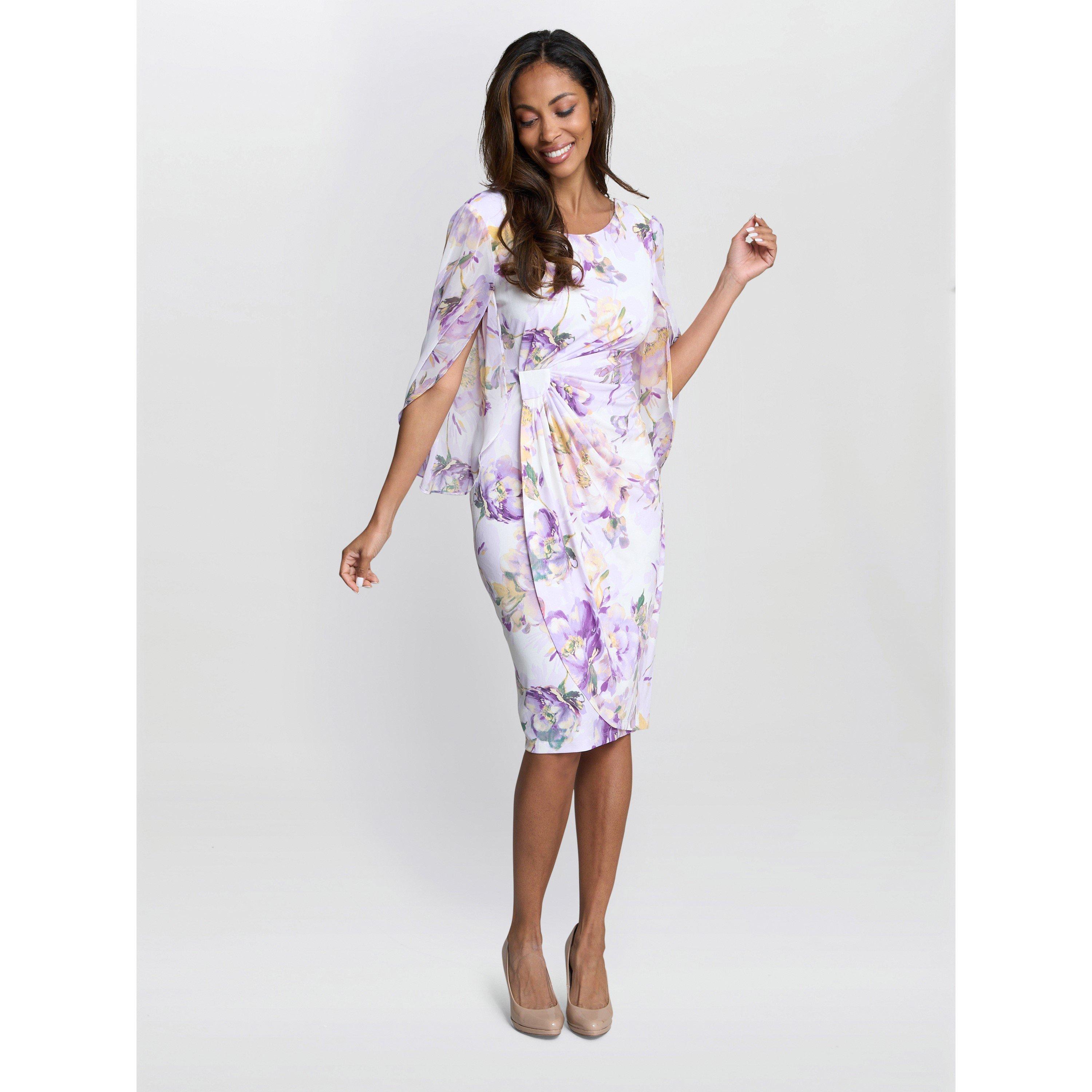 Ivory Multi - Gina Bacconi - Harmony Floral Print Dress - 7