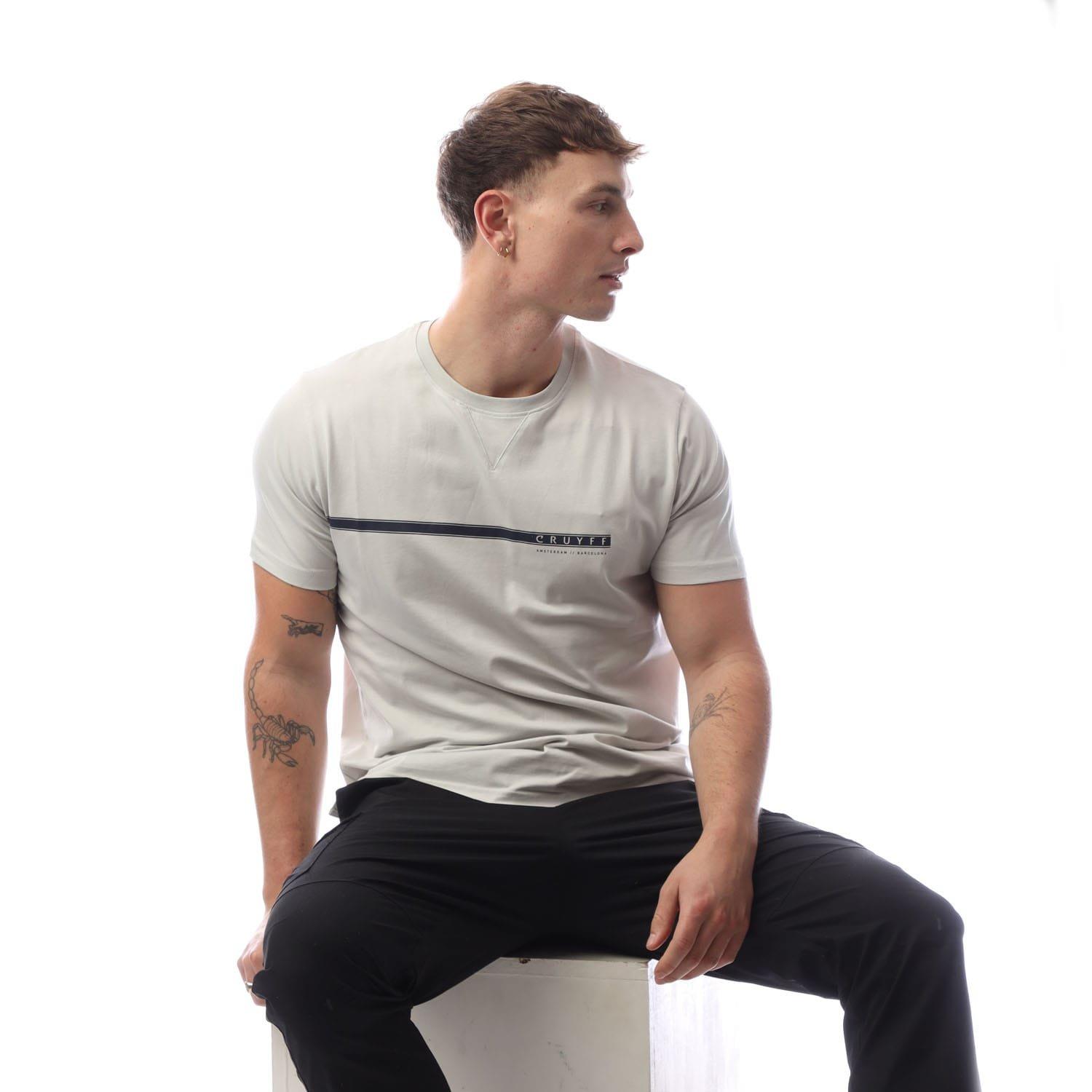 Grey - Cruyff - Linear Graphic T-Shirt - 4