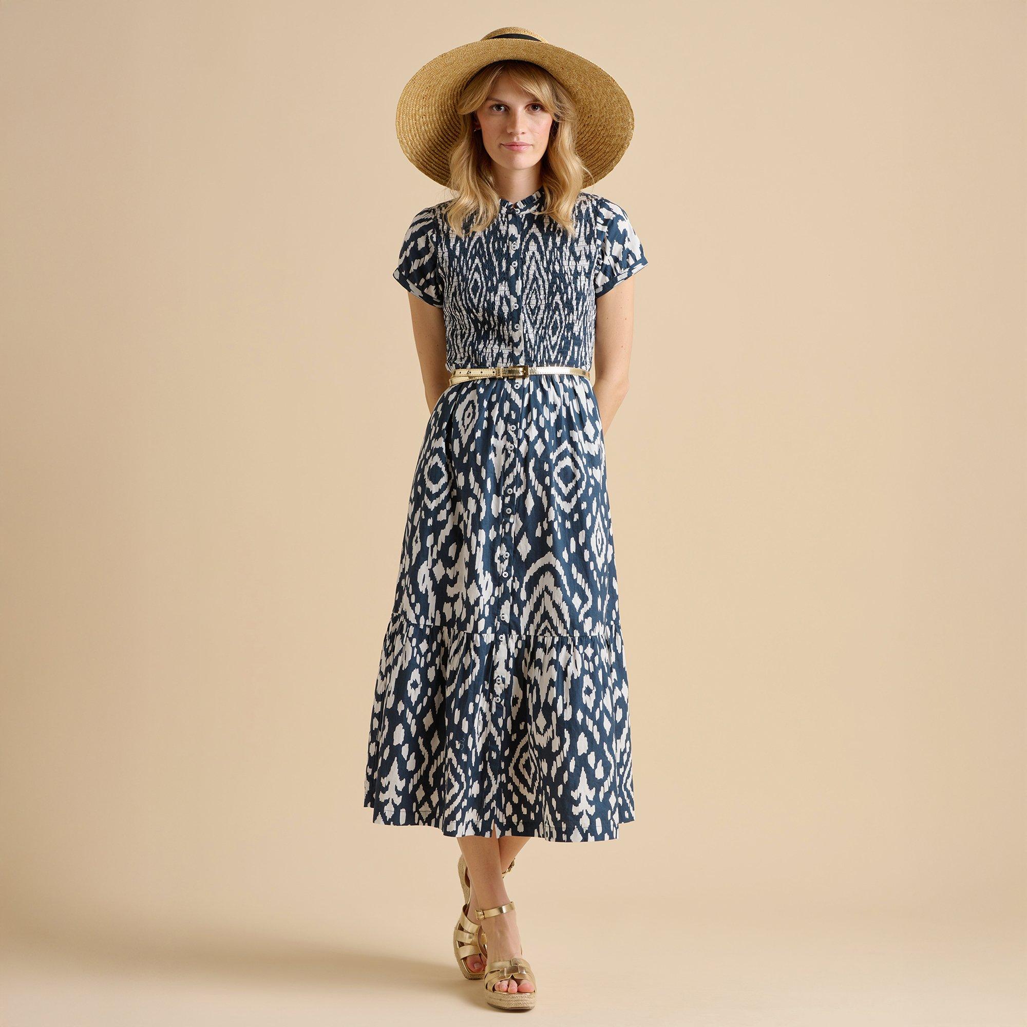 Navy - Brakeburn - Ikat Maxi Shirt Dress - 3