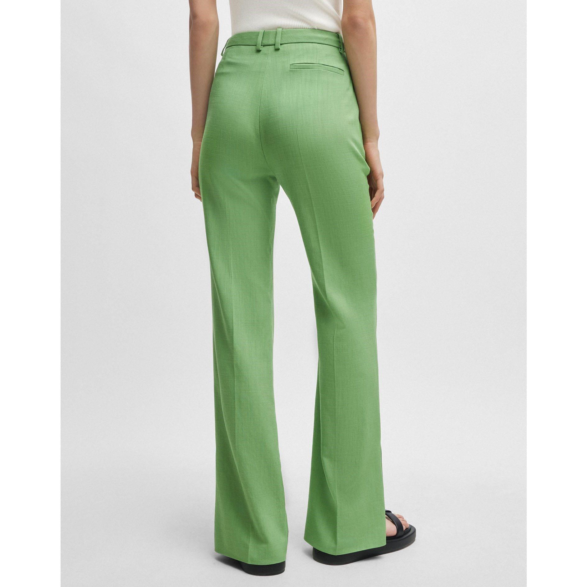 Green - Boss - Terela Slim-Fit Flared Trousers - 2