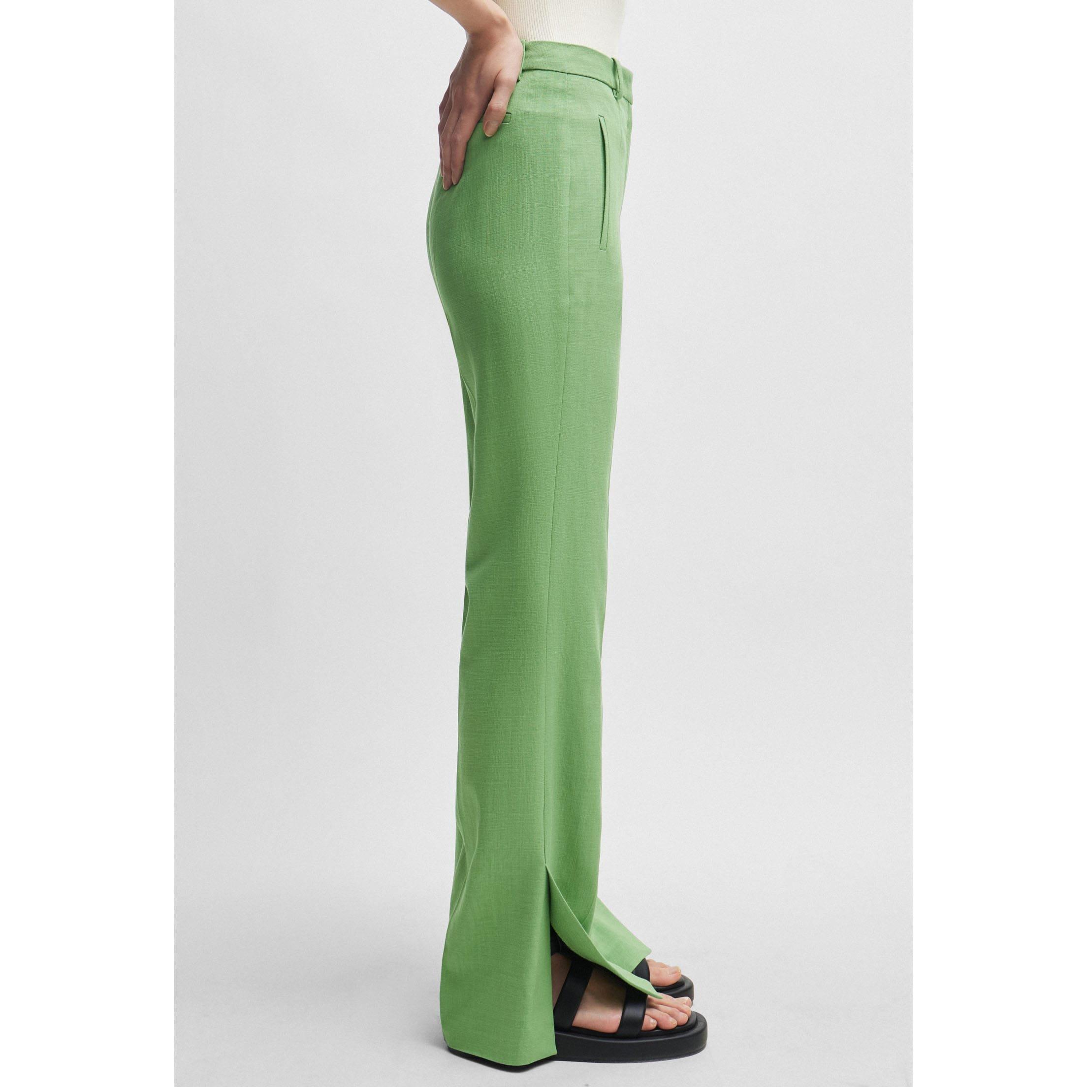 Green - Boss - Terela Slim-Fit Flared Trousers - 3
