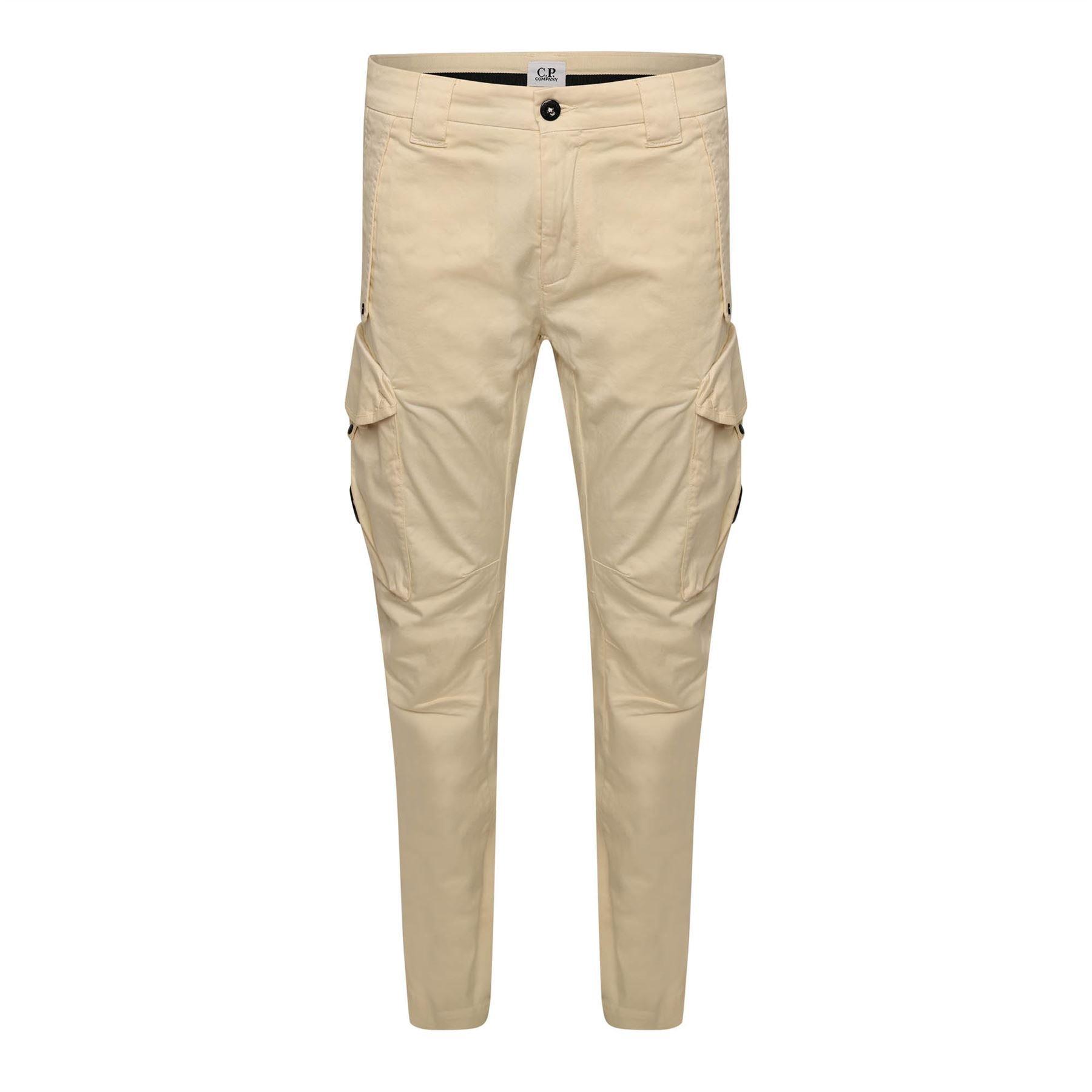 White - CP Company - Sateen Stretch Cargo Lens Pants - 1