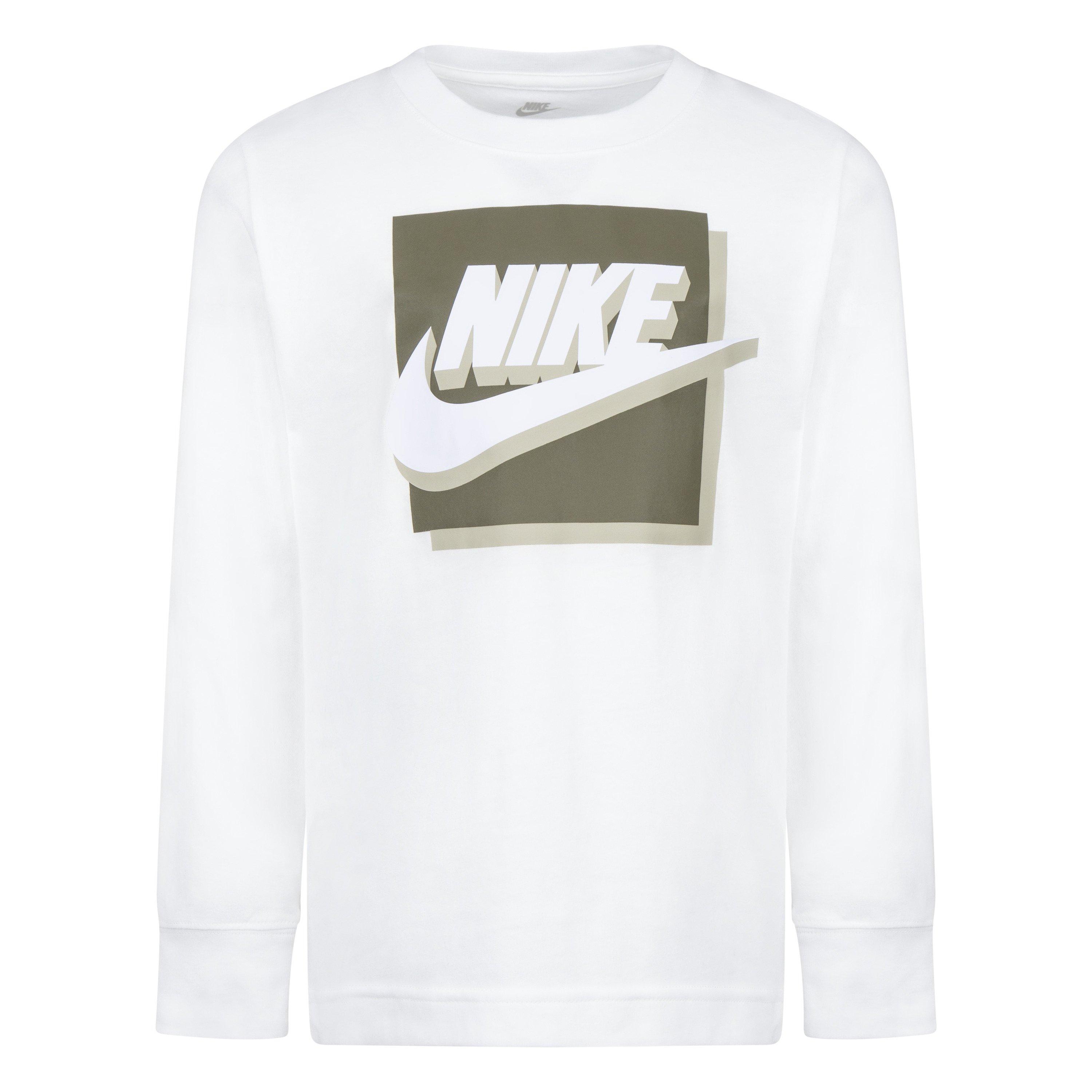 White - Nike - Kids' 3D Block T-Shirt - 1