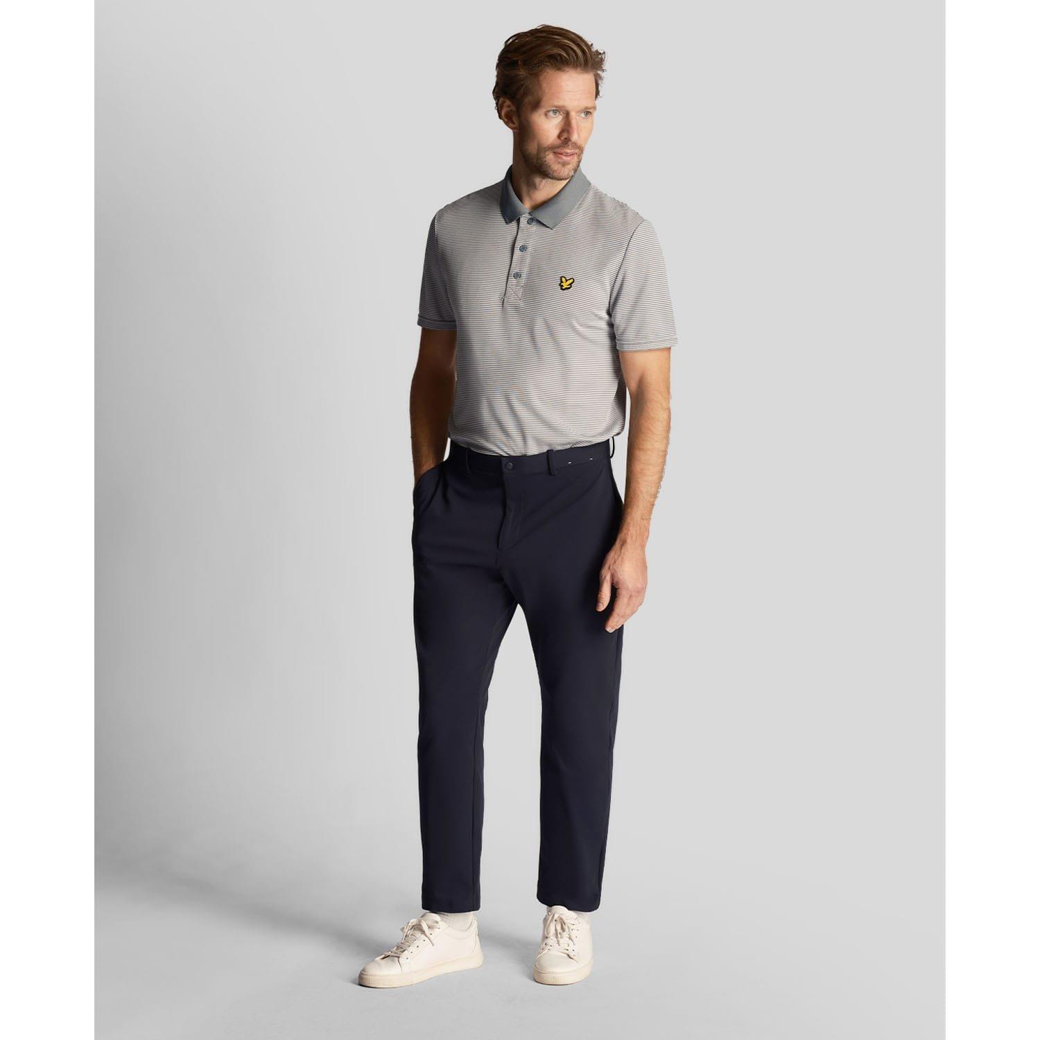 Blue - Lyle and Scott - Golf Microstripe Polo Shirt - 2