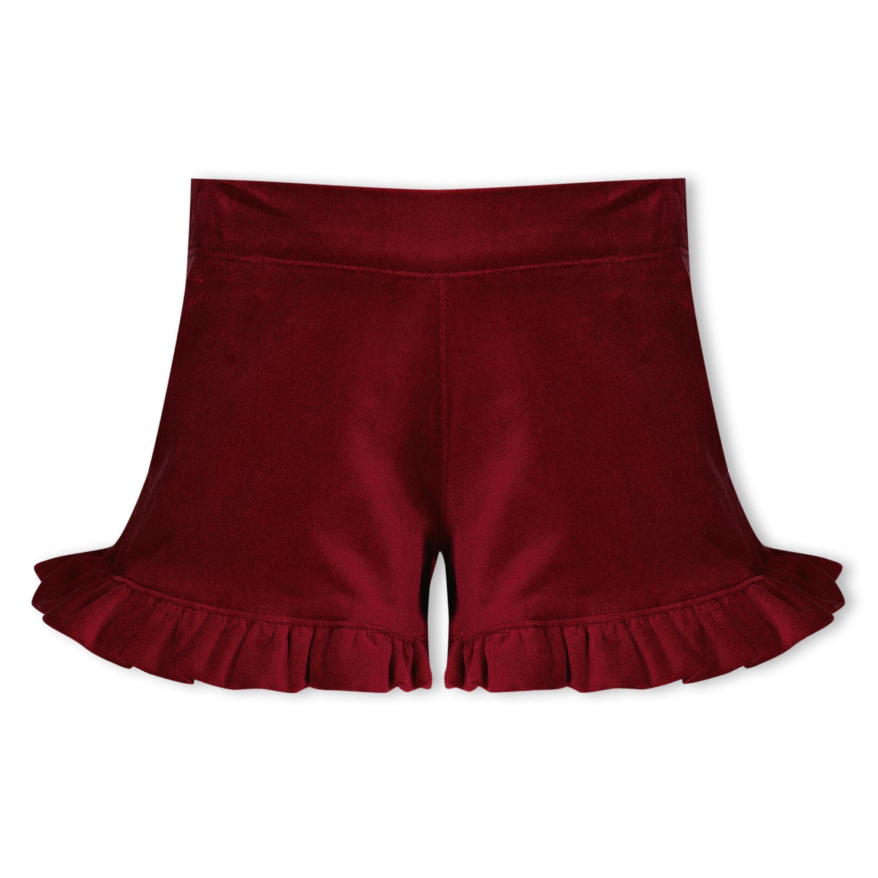 Phi Kids' Frilled Velvet Fleece Jogger Shorts