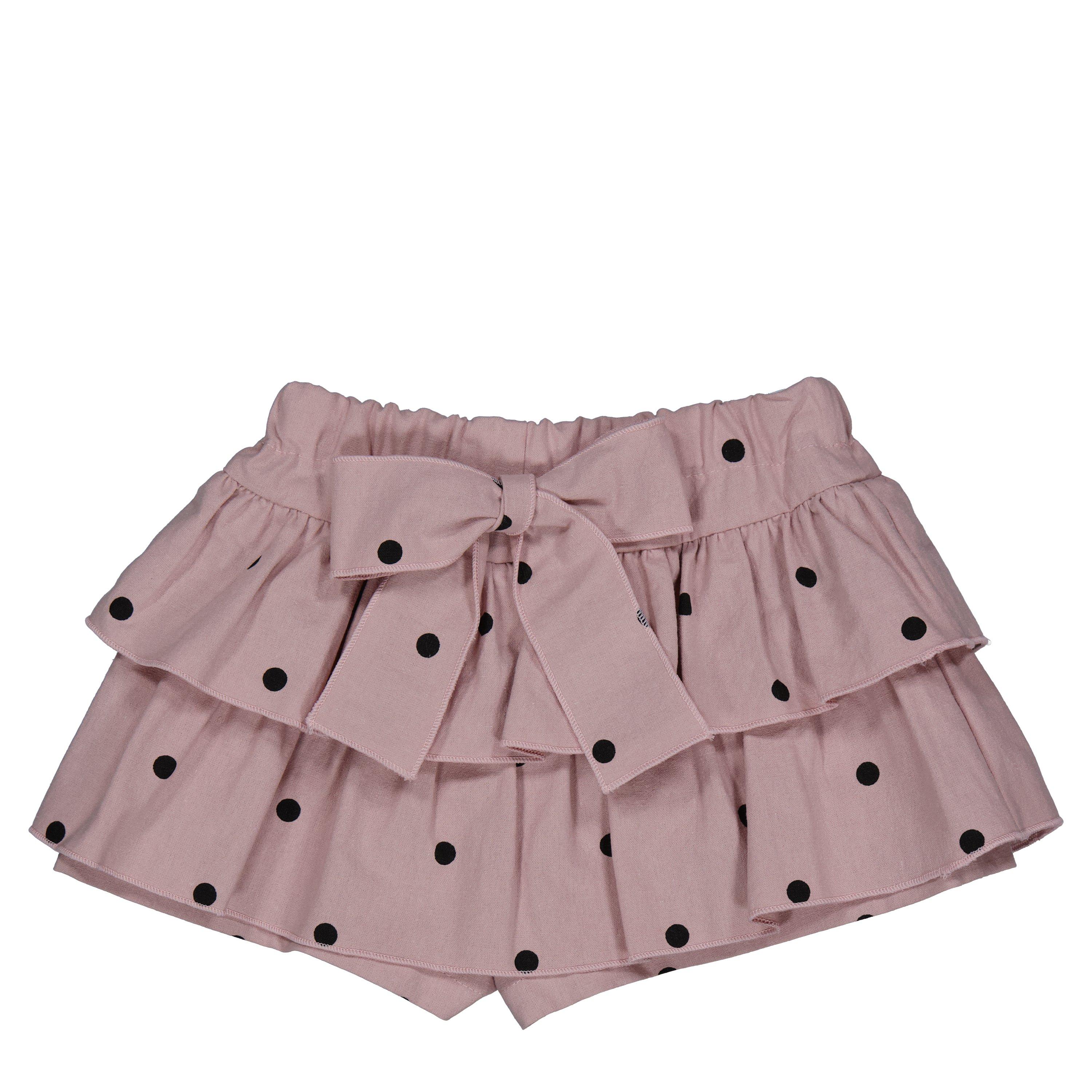 Pink/Black - Phi - Kids' Dot Frill Jersey Skirt - 2